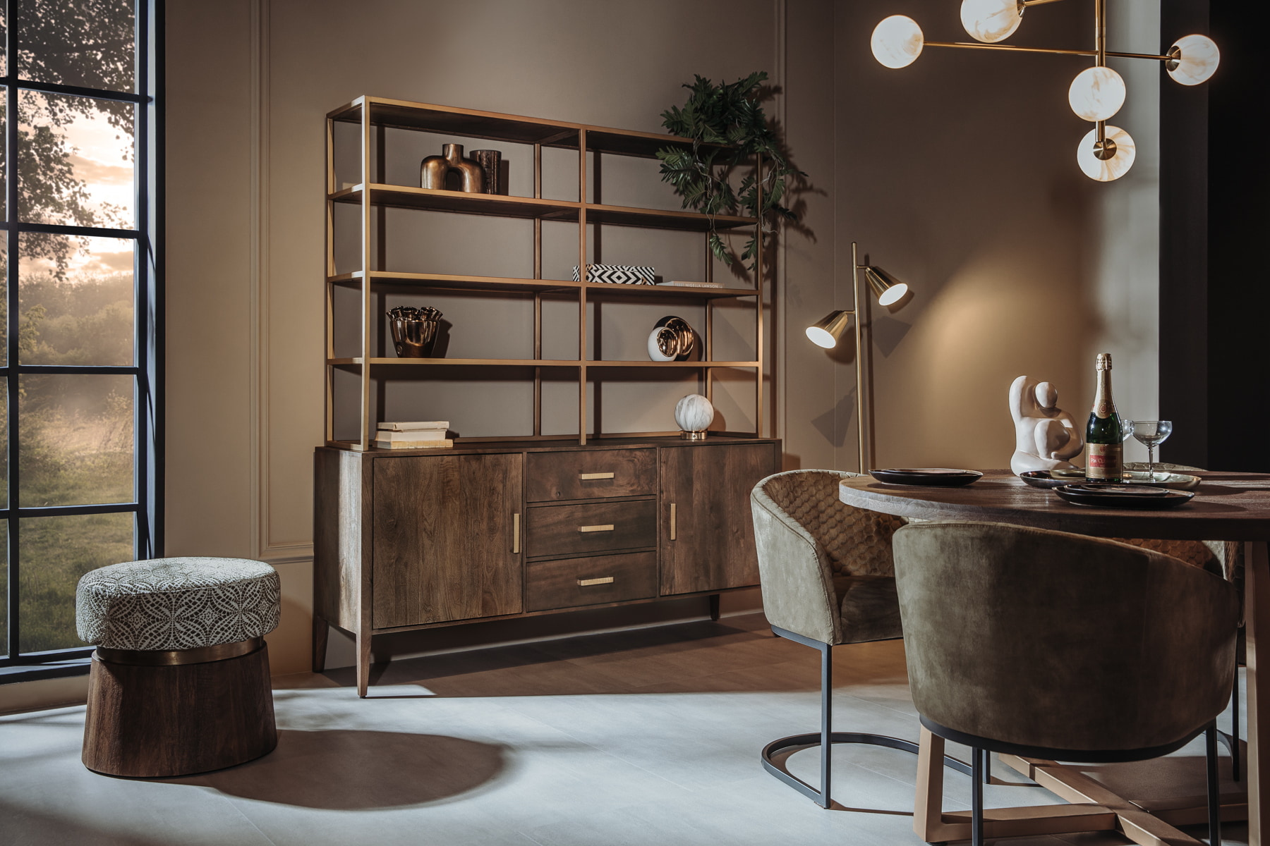 Tower Living Eetkamerstoel 'Pellaro' Velvet, kleur Groen