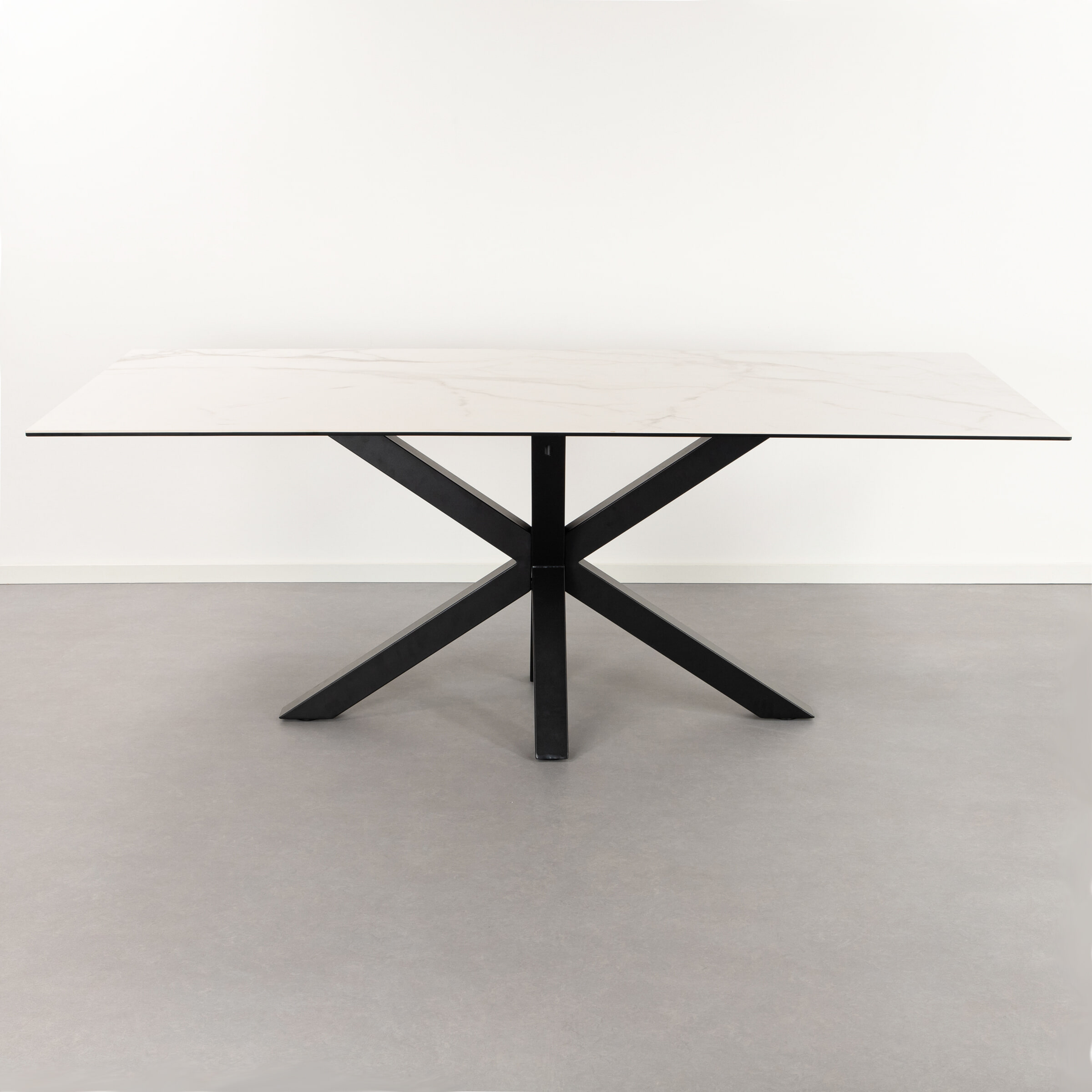 Sohome Eettafel 'Parker' Keramiek met marmerlook, 200 x 100cm, kleur Wit