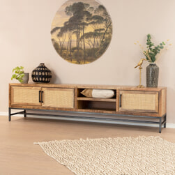RENEW TV-meubel 'Carini' Hout en Webbing, 200cm