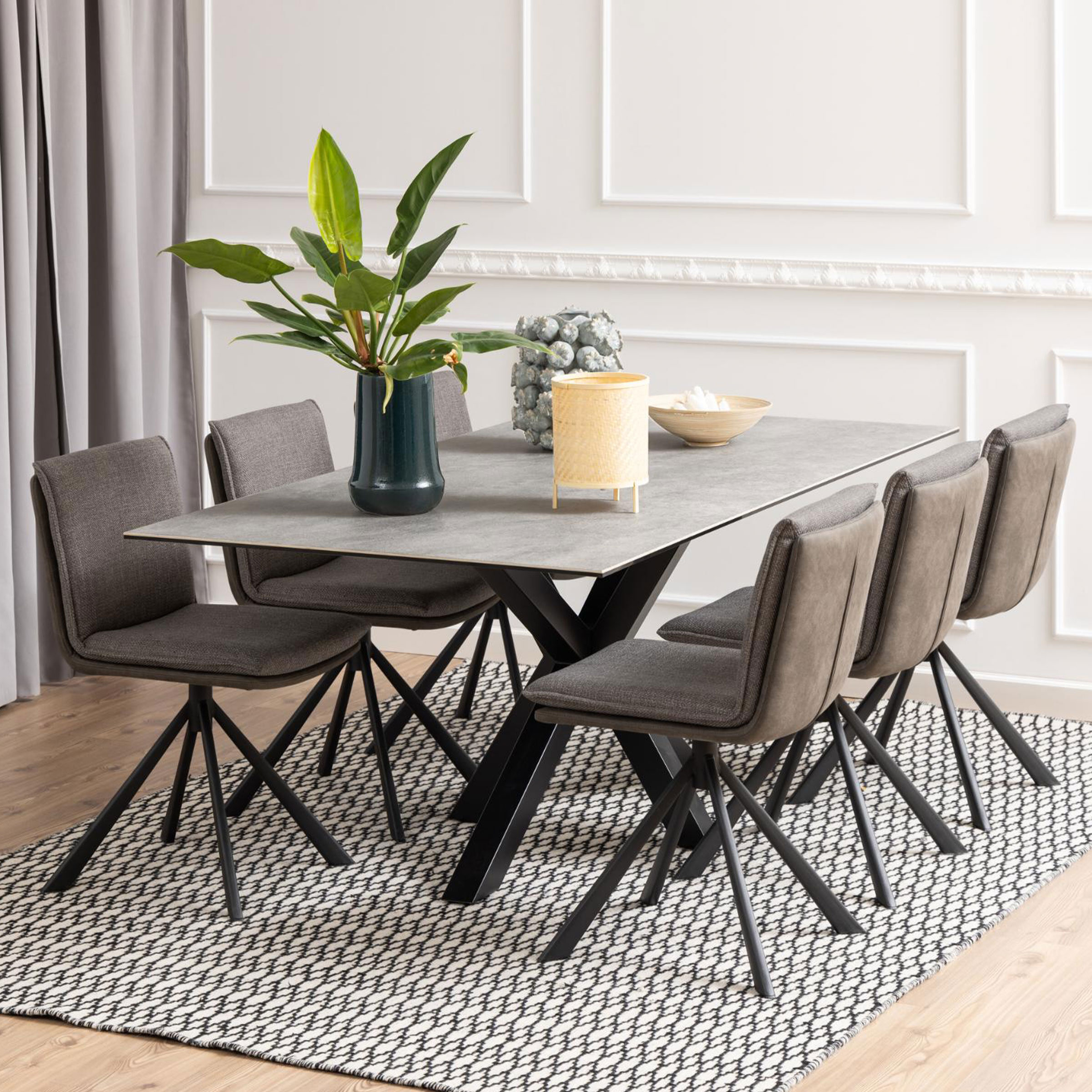 Bendt Eettafel 'Line' Keramiek, 200 x 100cm, kleur Grijs