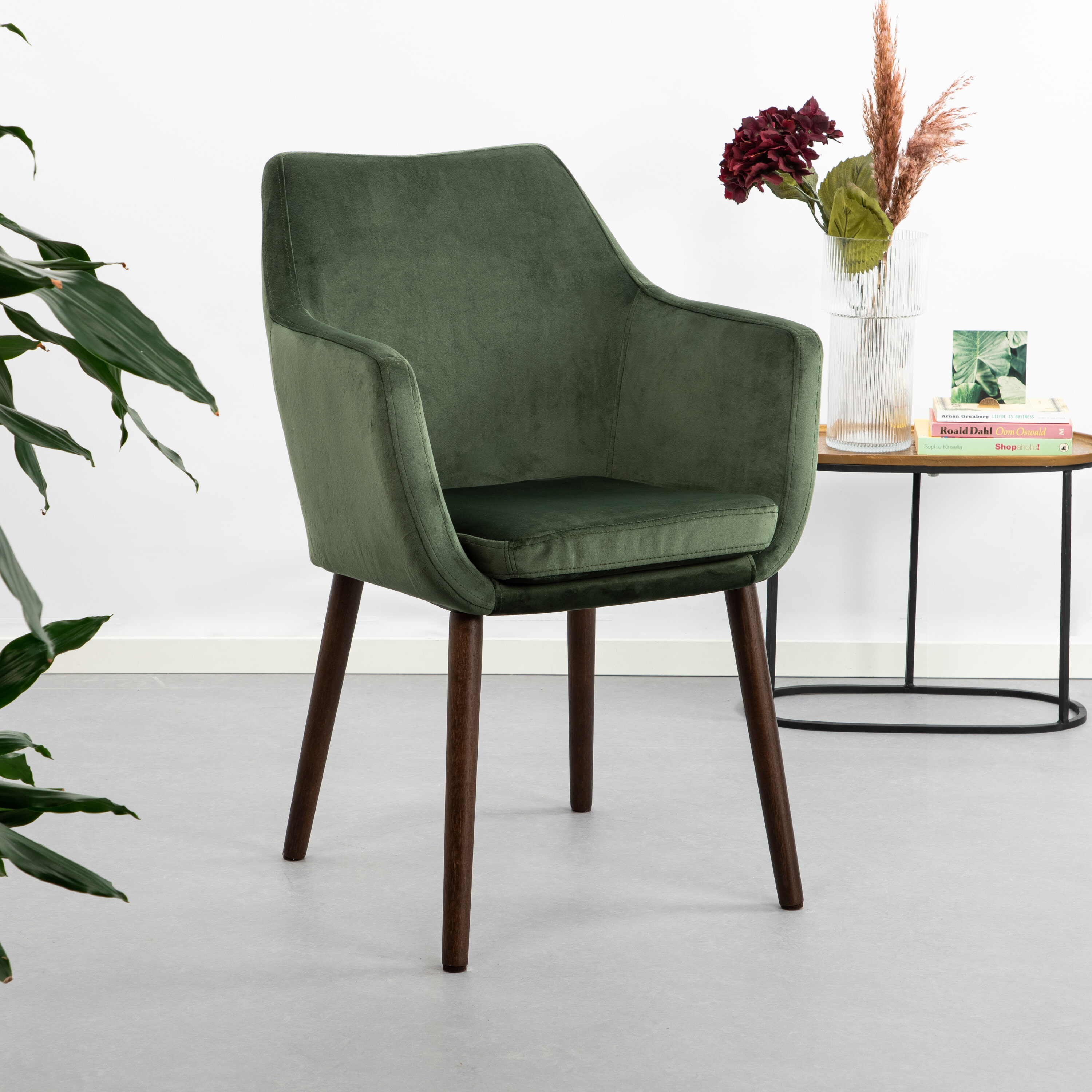 Eetkamerstoel 'Rikke' Velvet, kleur Forest Green Eetkamerstoel 'Rikke' Velvet, kleur Forest Green