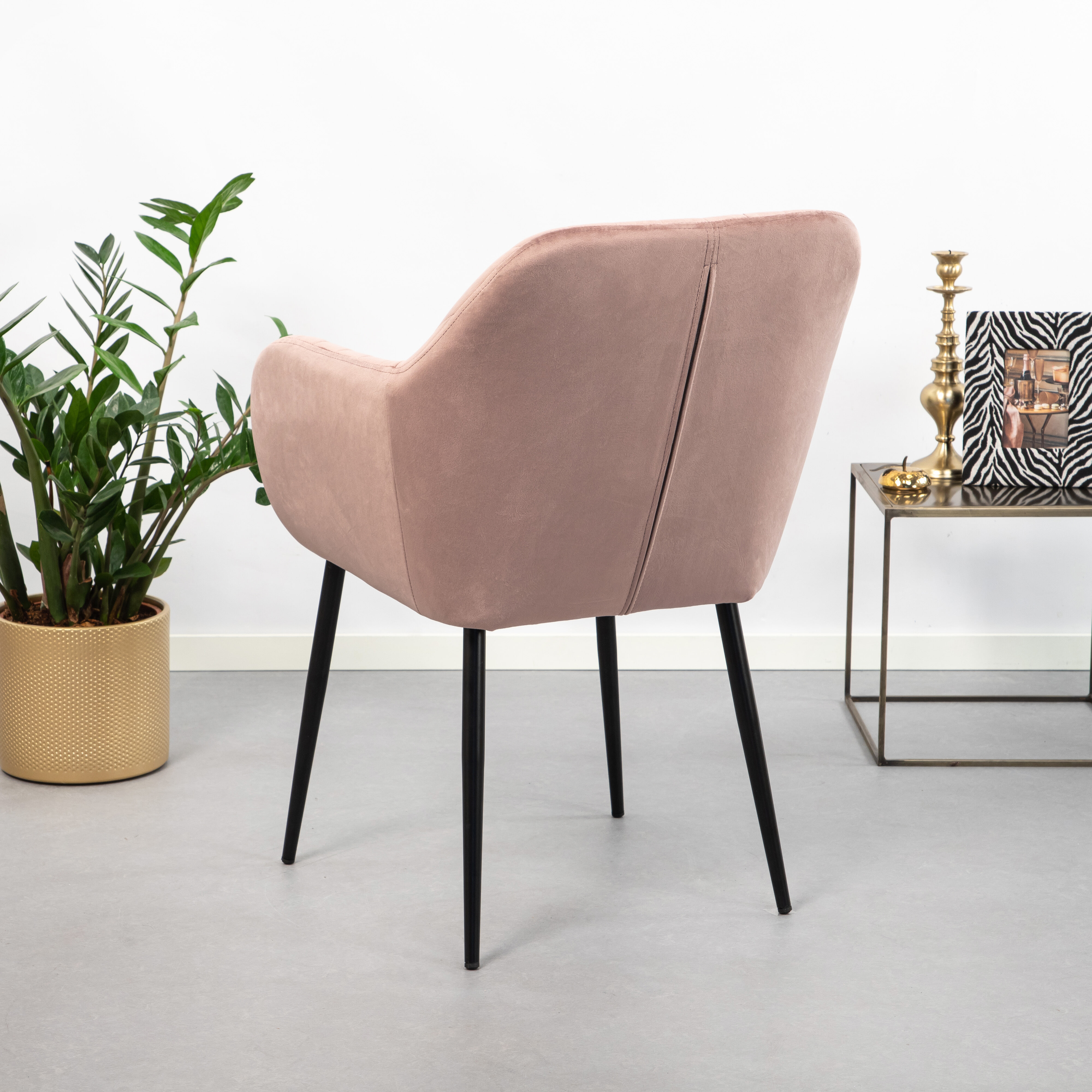 Sohome Eetkamerstoel 'Albin' Velvet, kleur Dusty Rose