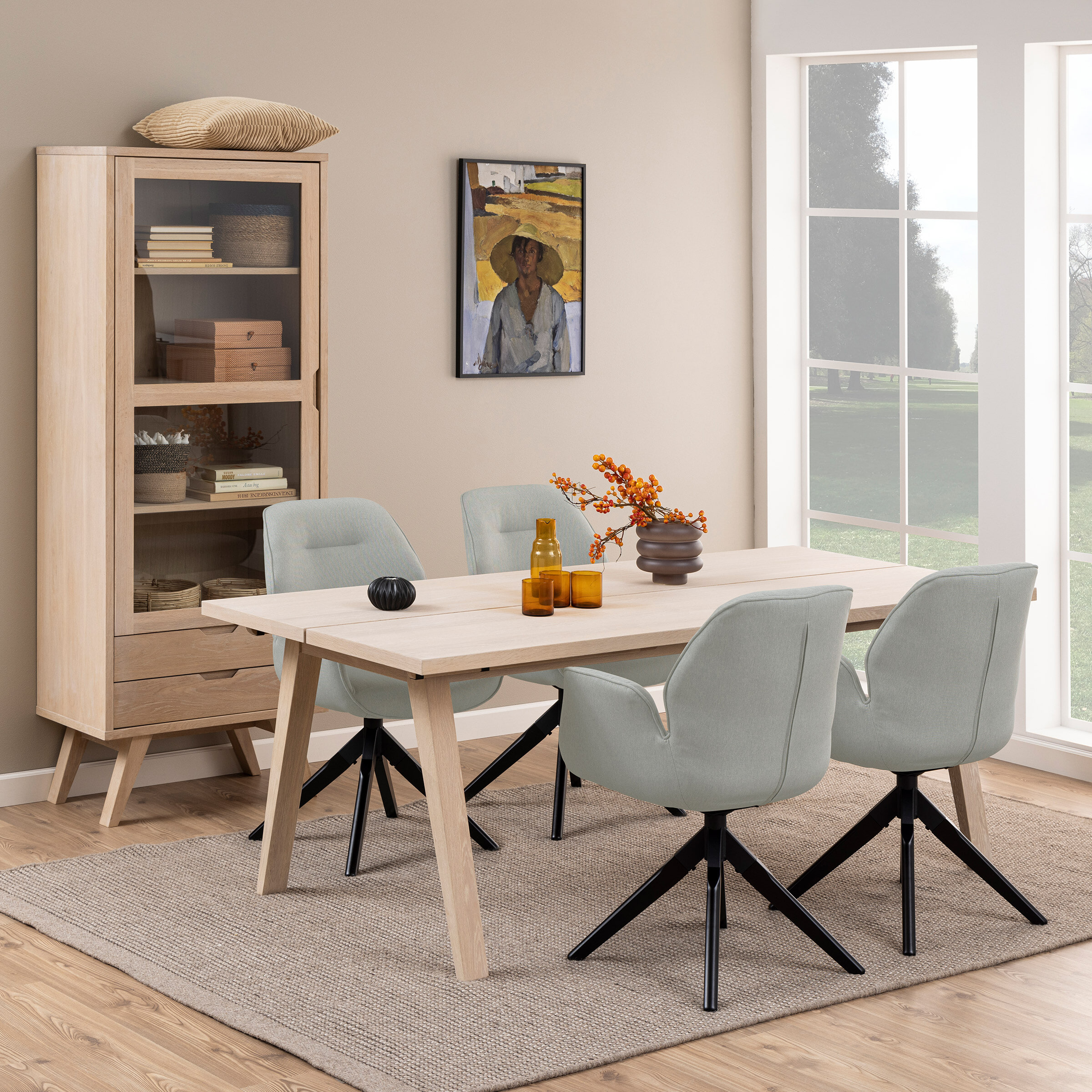 Bendt Eettafel 'Mads' 200 x 95cm, licht eikenfineer