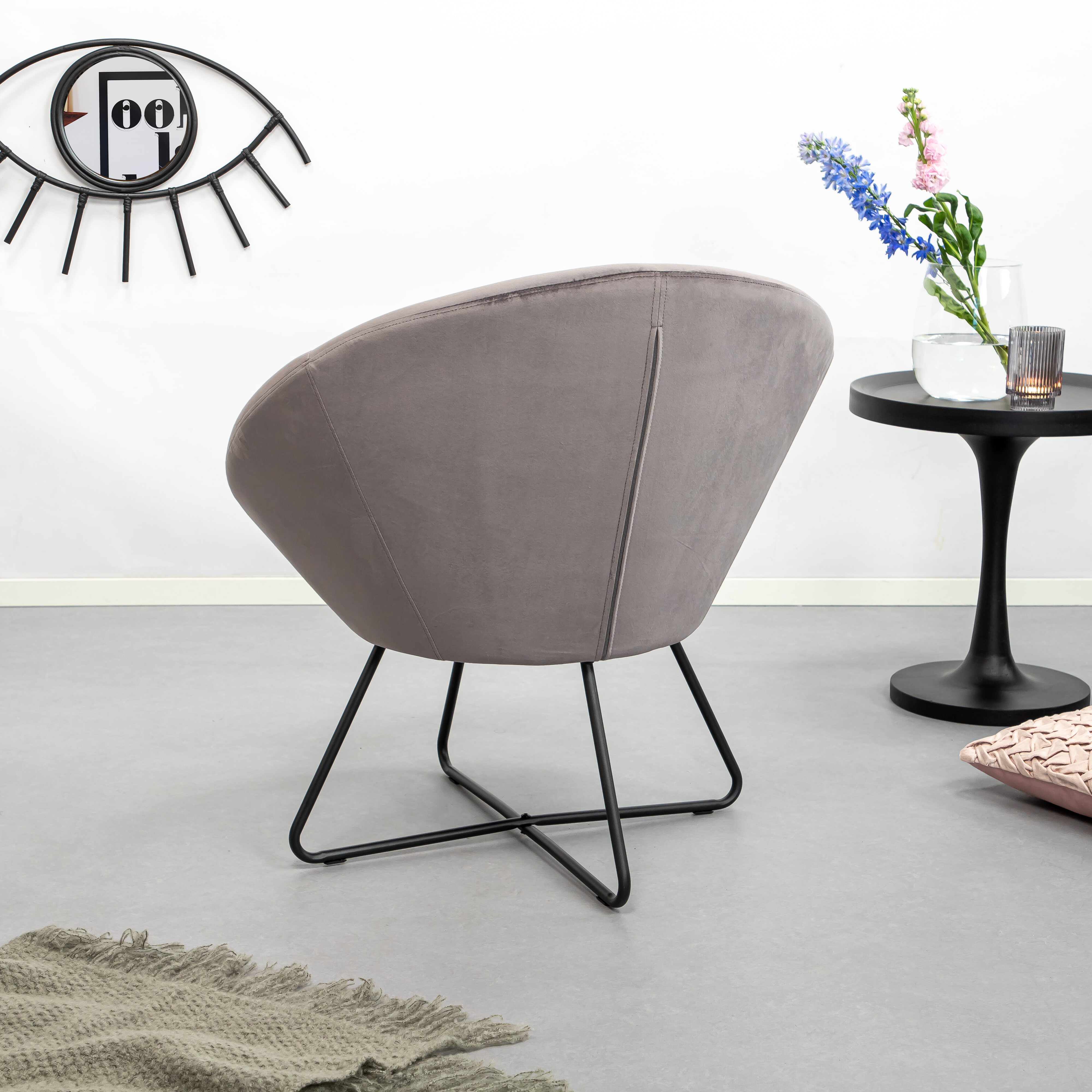 Sohome Fauteuil 'Vagn' Velvet, kleur Donkergrijs