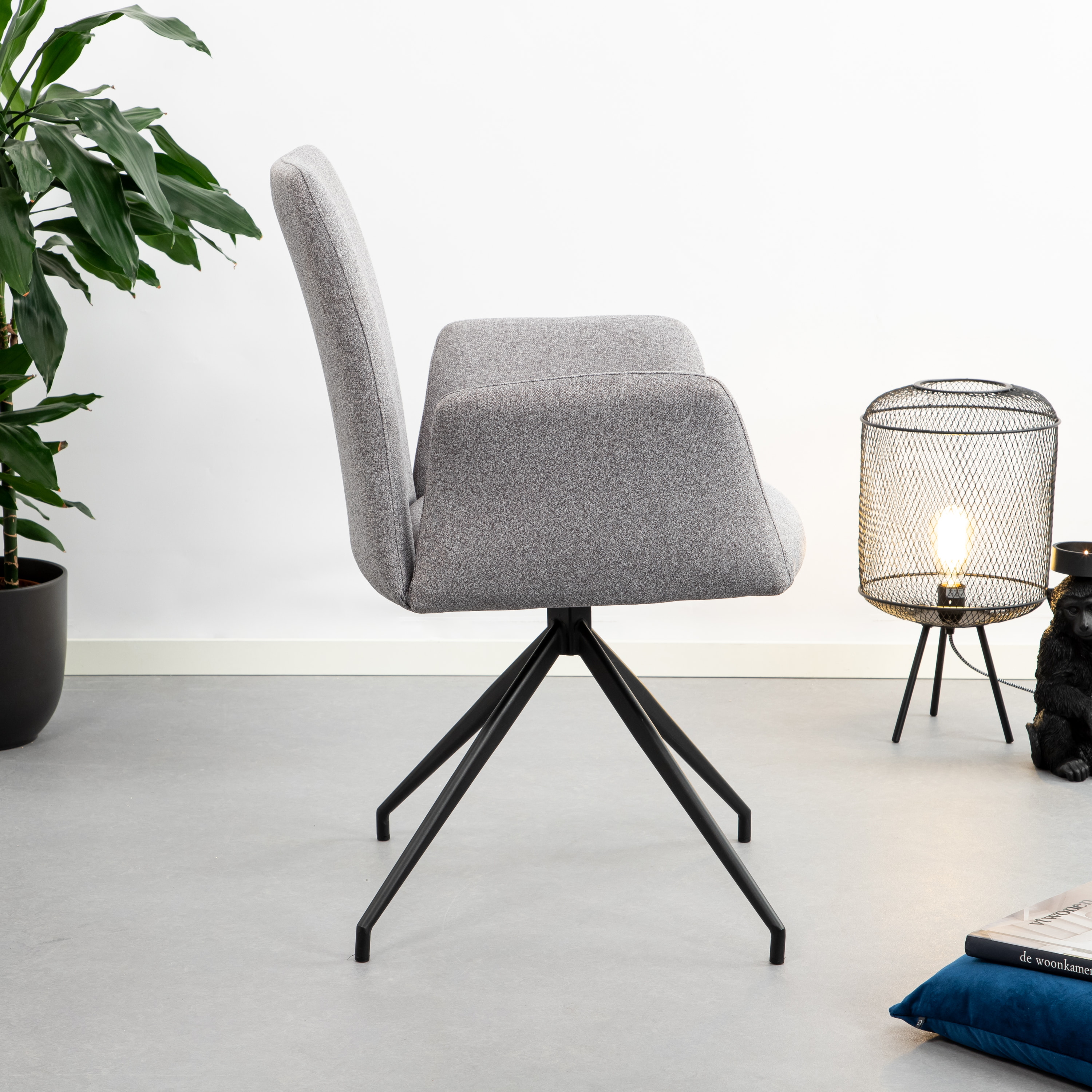 Sohome Eetkamerstoel Ulf, Draaibaar, kleur Lichtgrijs