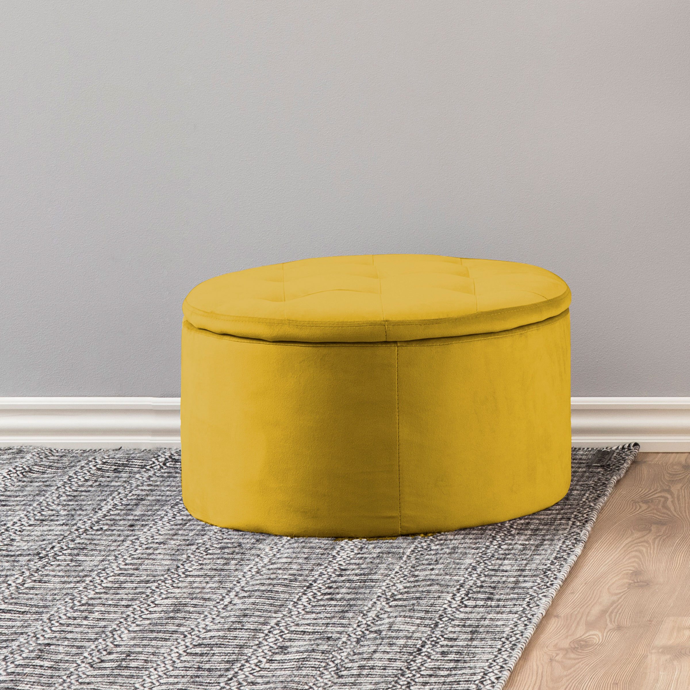 Bendt Poef 'Elith' Velvet, kleur Geel Bendt Poef 'Elith' Velvet, kleur Geel