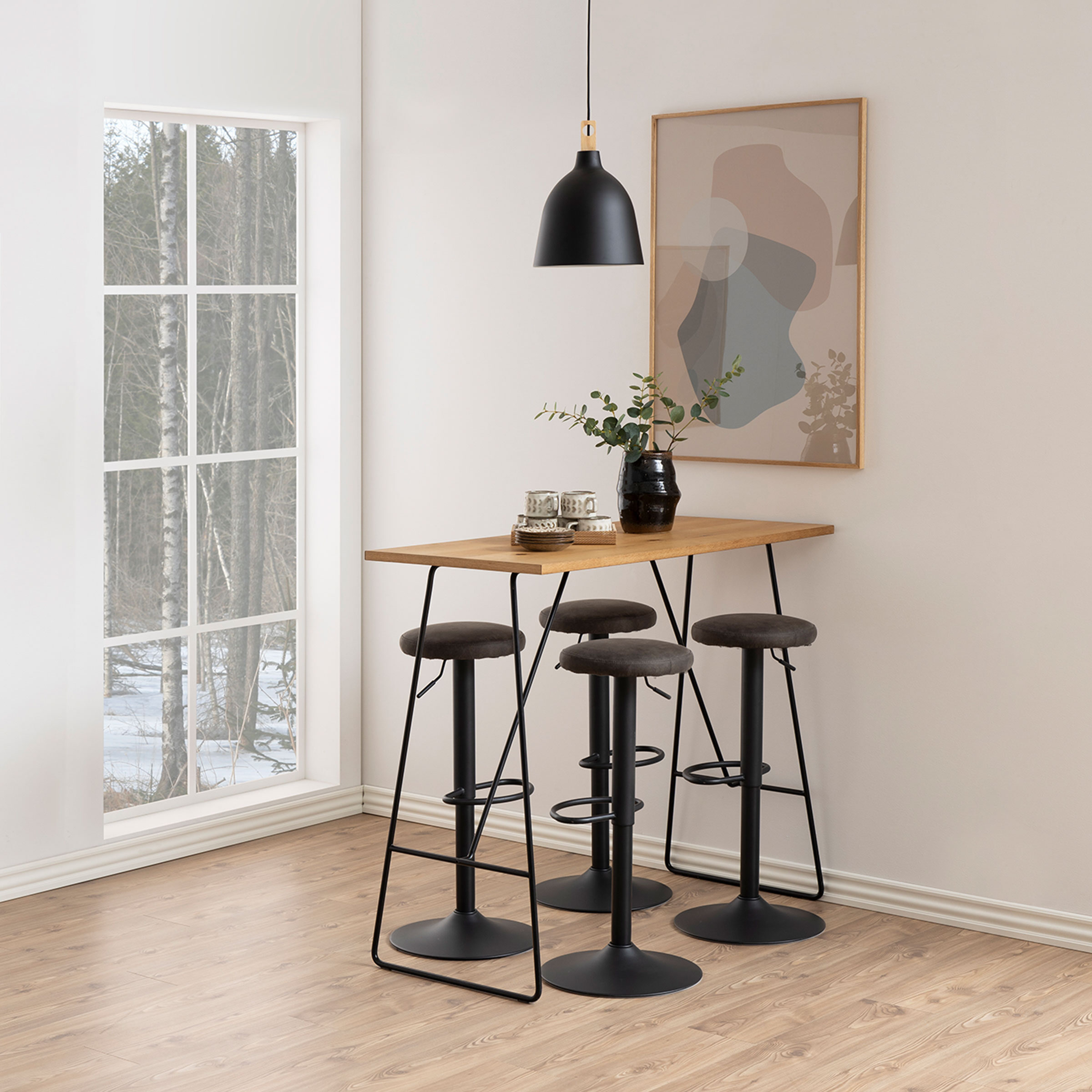 Bendt Barkruk 'Inger' (zithoogte 62-82cm), kleur Antraciet
