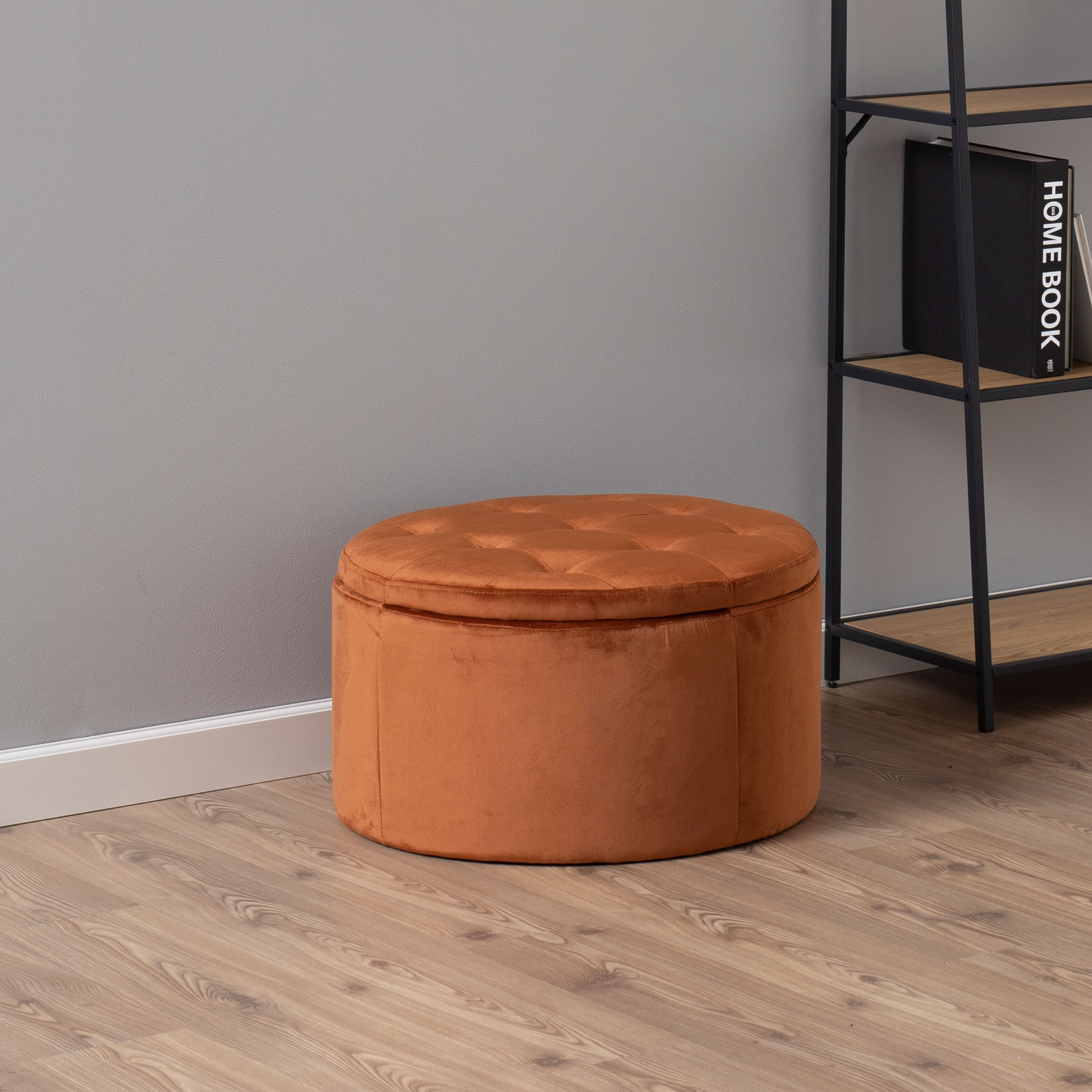 Bendt Poef 'Elith' Velvet, 60cm, kleur Copper Bendt Poef 'Elith' Velvet, 60cm, kleur Copper