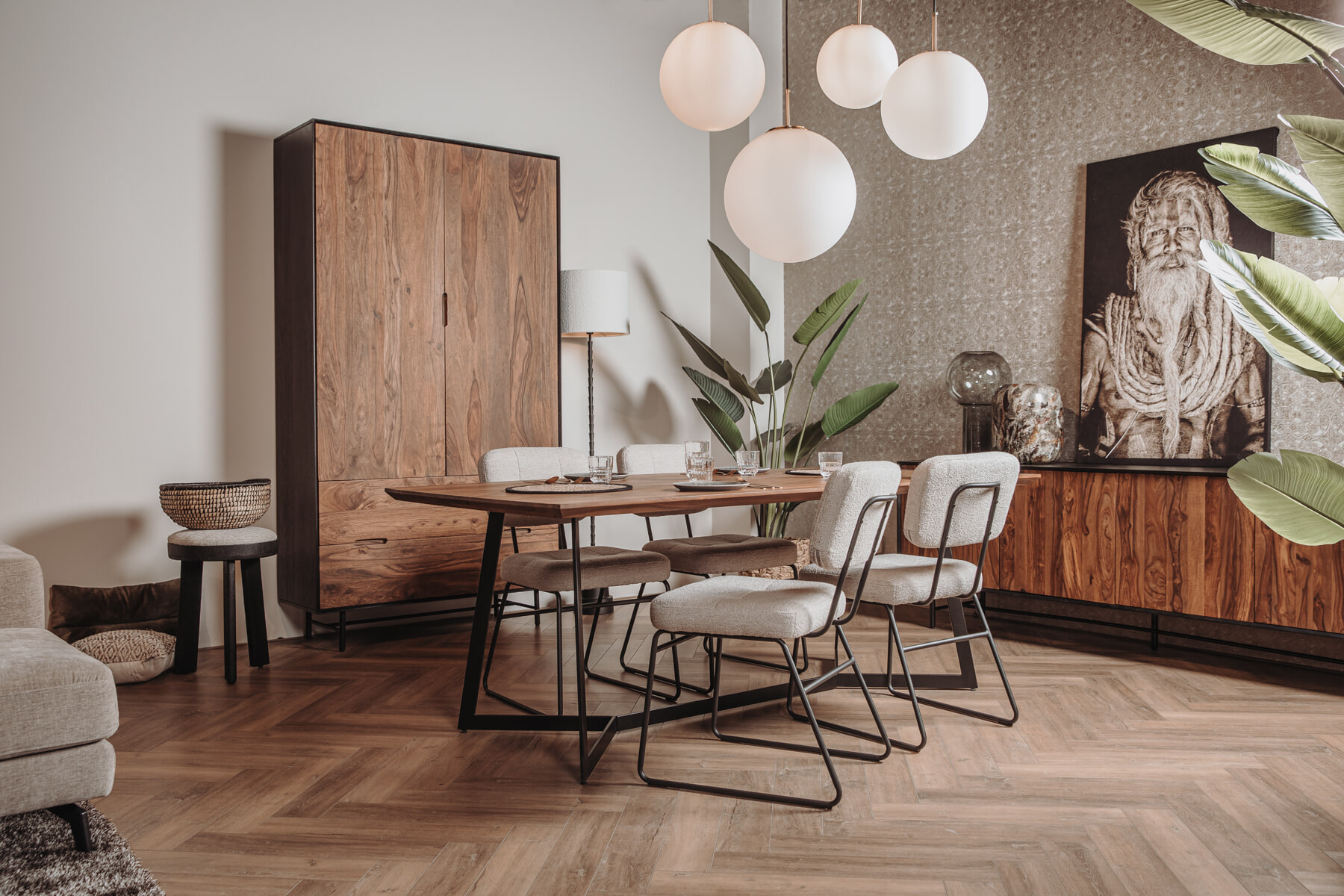 Tower Living Opbergkast 'Taviano' Sheesham- en mangohout, 220 x 120cm