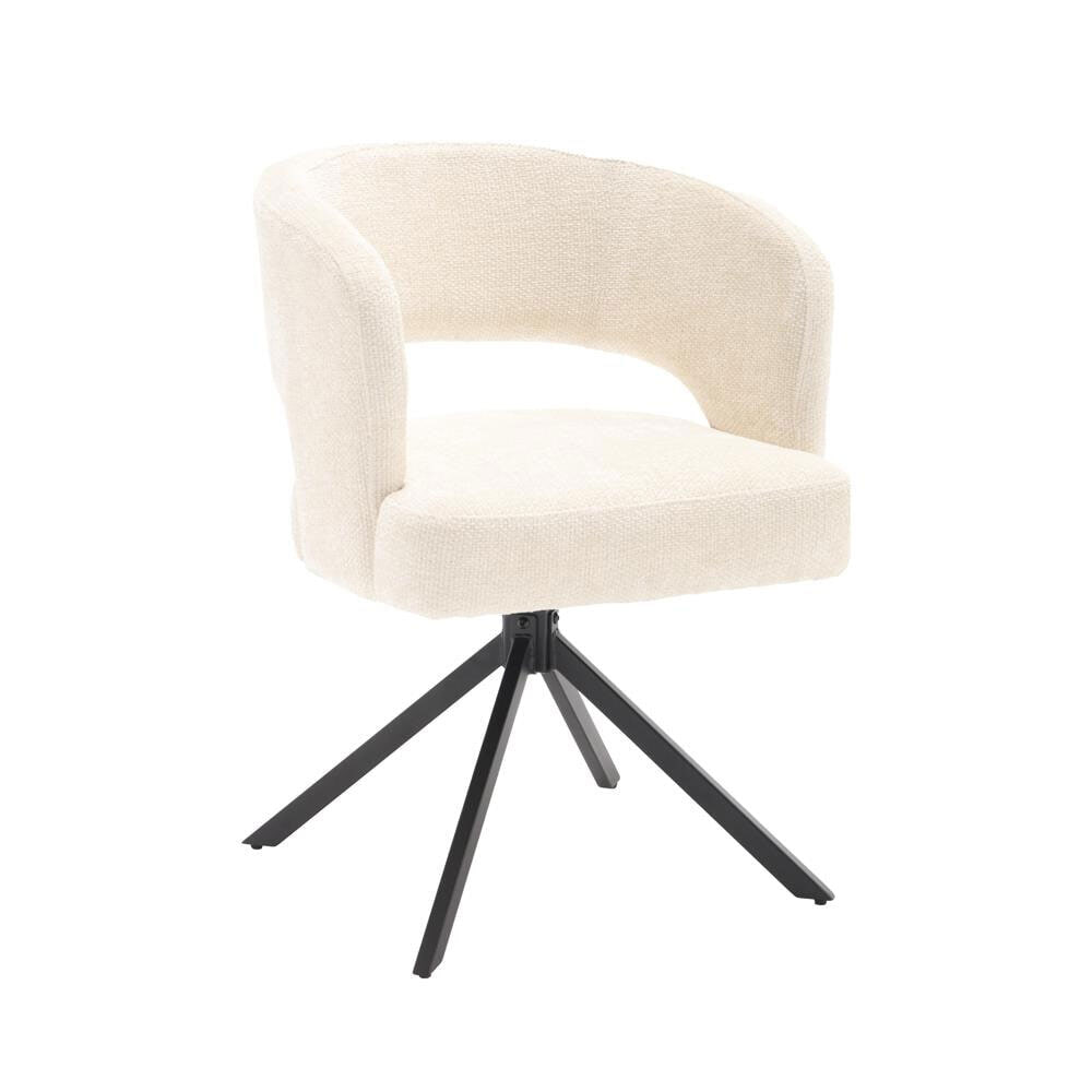Tower Living Draaibare Eetkamerstoel 'Mura' Chenille, kleur Pearl