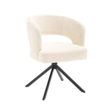 Tower Living Draaibare Eetkamerstoel 'Mura' Chenille, kleur Pearl