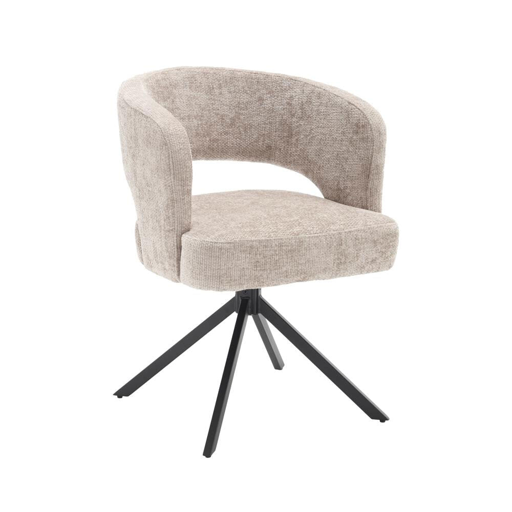 Tower Living Draaibare Eetkamerstoel 'Mura' Chenille, kleur Beige