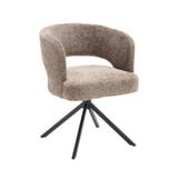 Tower Living Draaibare Eetkamerstoel 'Mura' Chenille, kleur Cappuccino