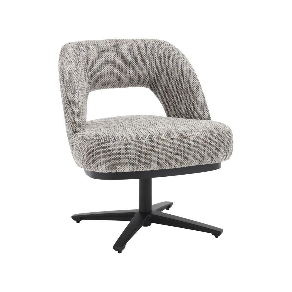 Tower Living Draaibare Eetkamerstoel 'Caldes' Lounge, kleur Wit/Grijs