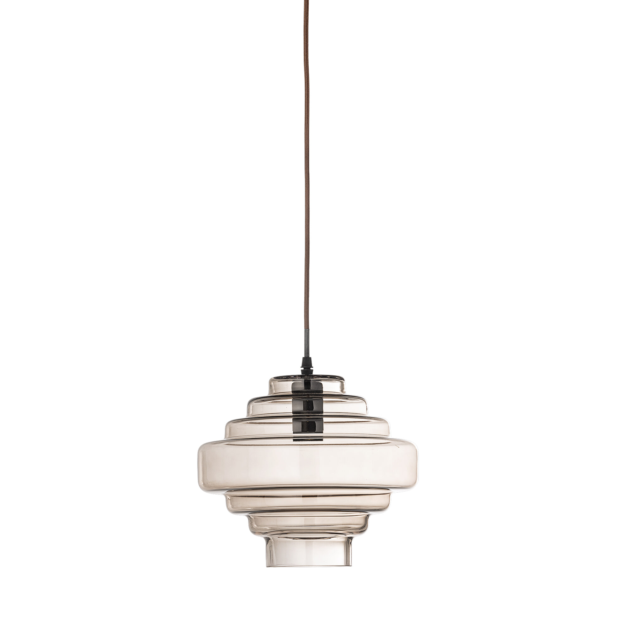 Bloomingville Hanglamp Ilua Glas, 27cm - bruin