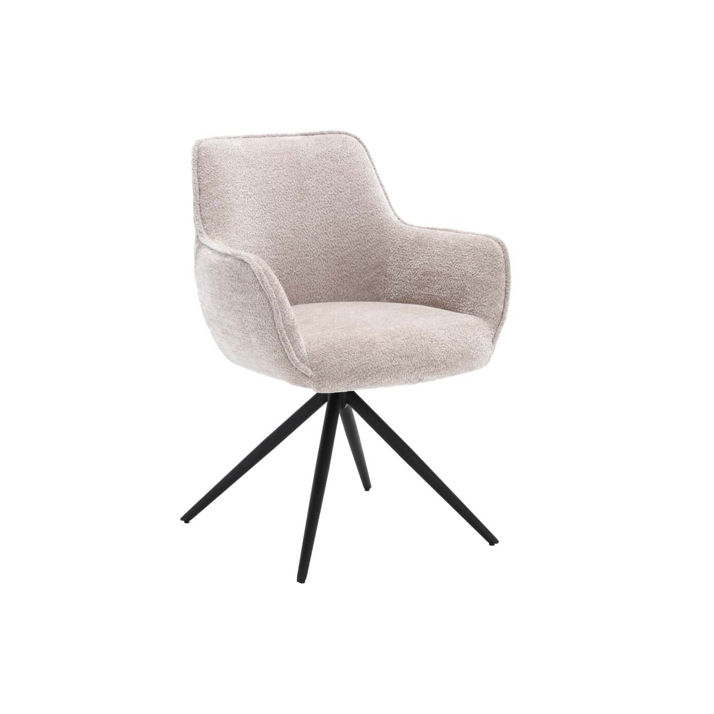 Tower Living Draaibare Eetkamerstoel 'Fondo' Chenille, kleur beige