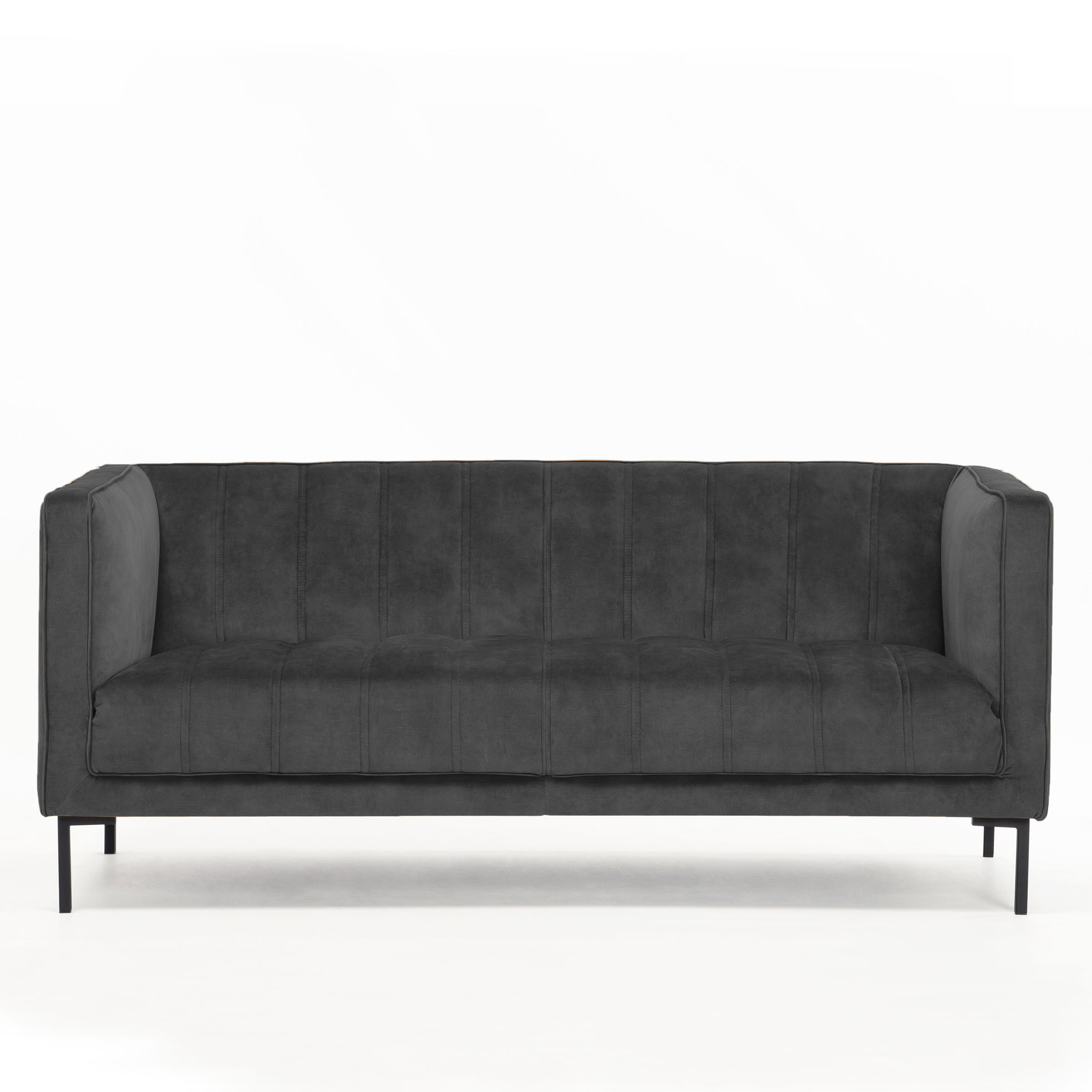 Sohome 3-zits Bank 'Alison' Velvet, kleur antraciet