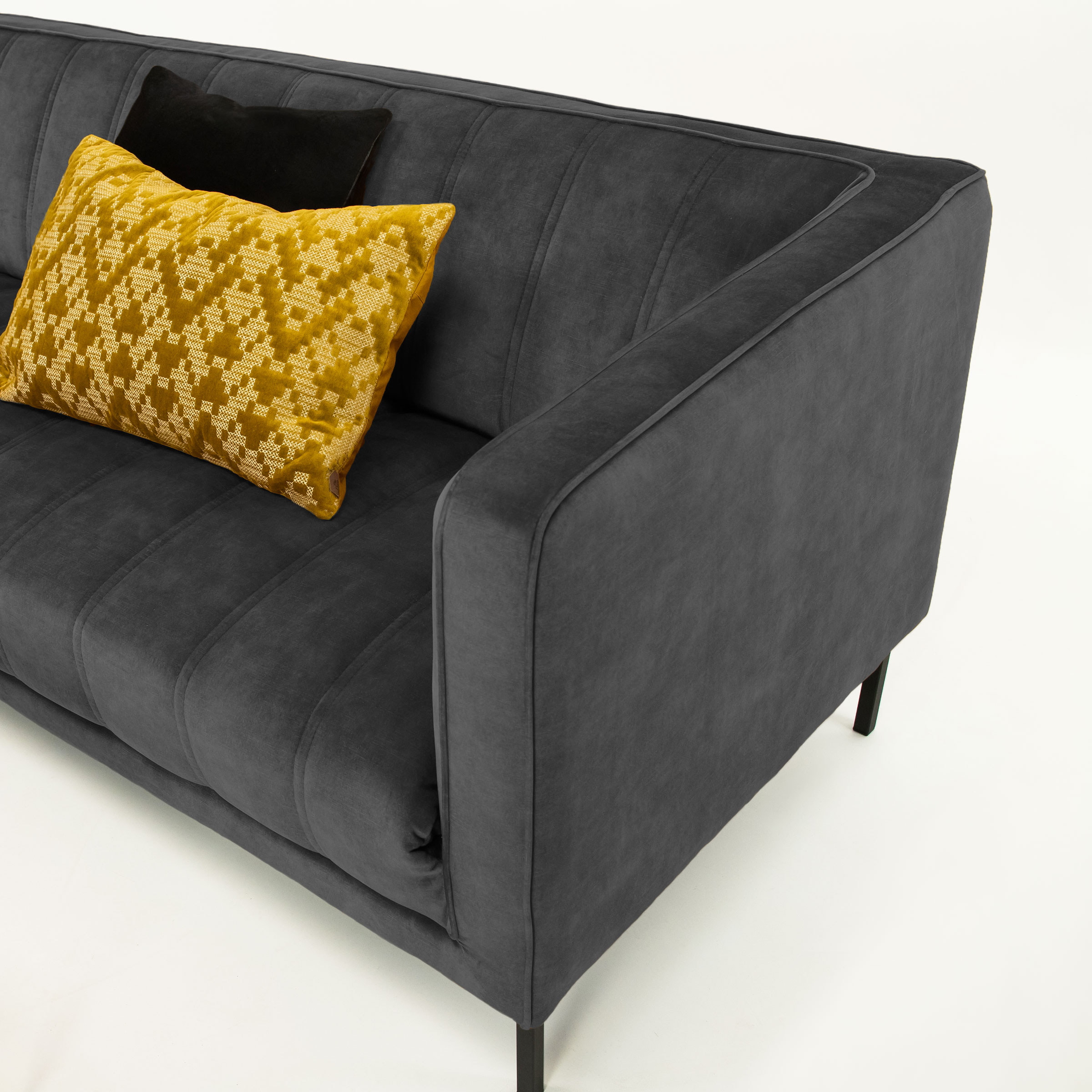 Sohome 3-zits Bank 'Alison' Velvet, kleur antraciet