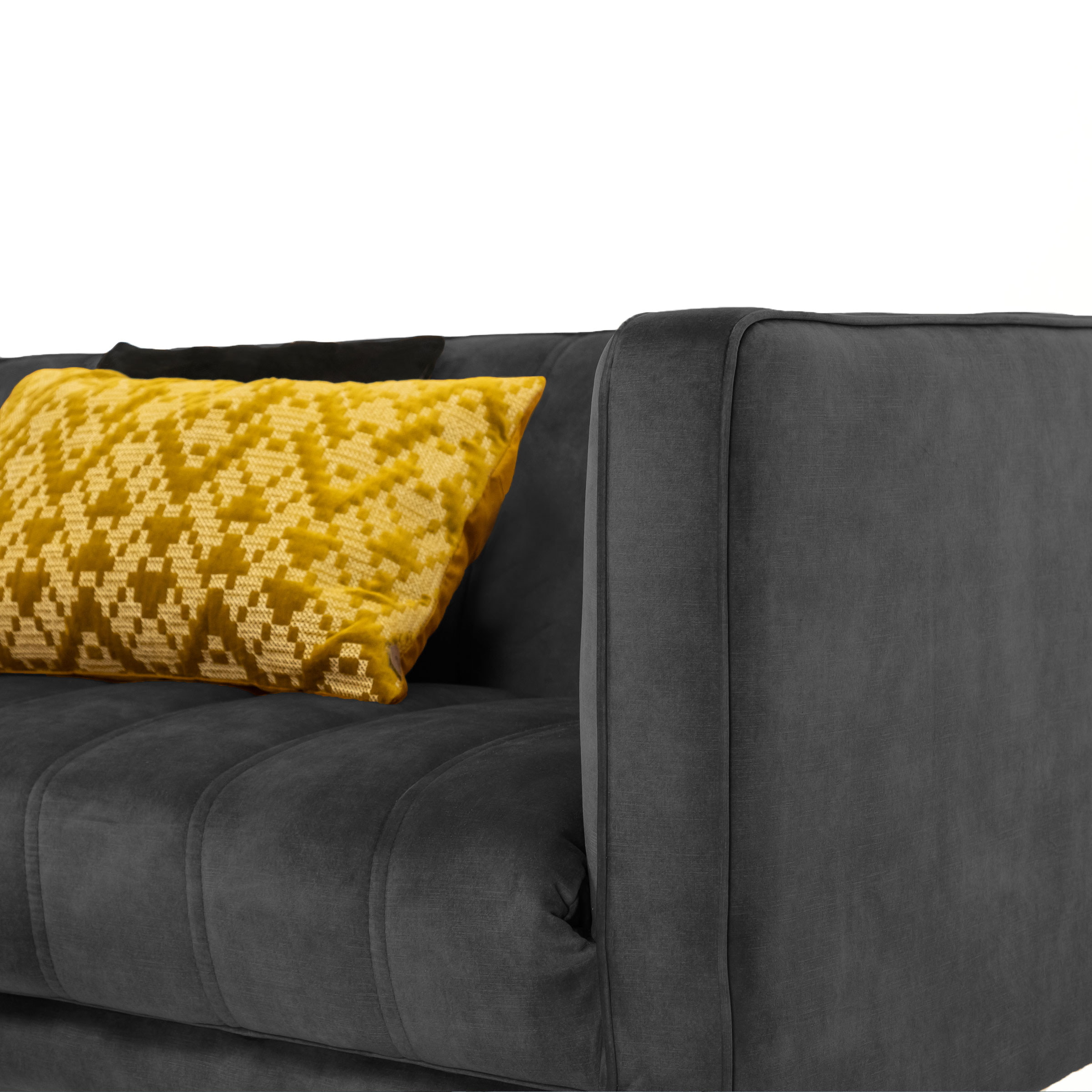 Sohome 3-zits Bank 'Alison' Velvet, kleur antraciet