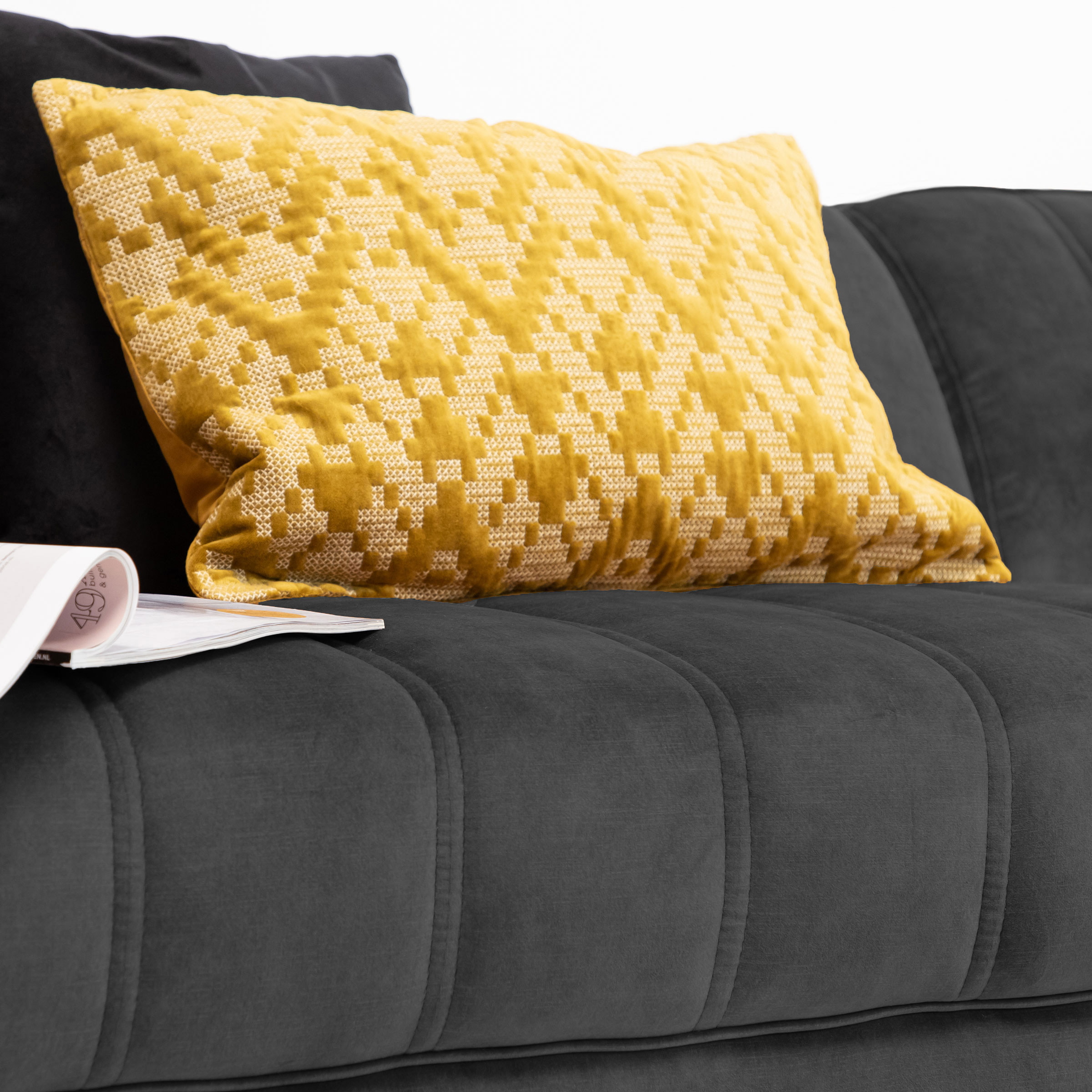 Sohome 5-zits Bank 'Alison' Velvet, kleur antraciet