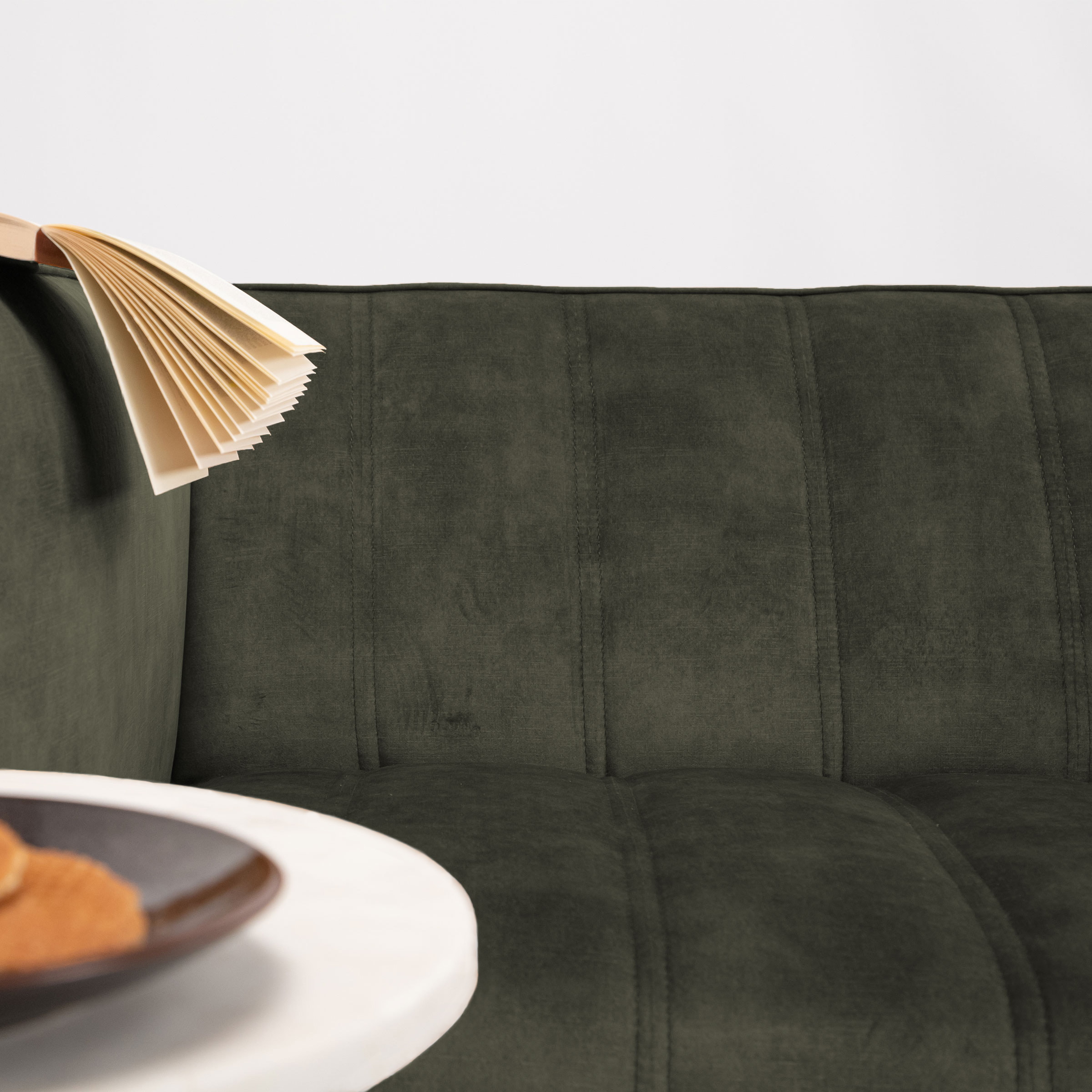 Sohome 5-zits Bank 'Alison' Velvet, kleur hunter