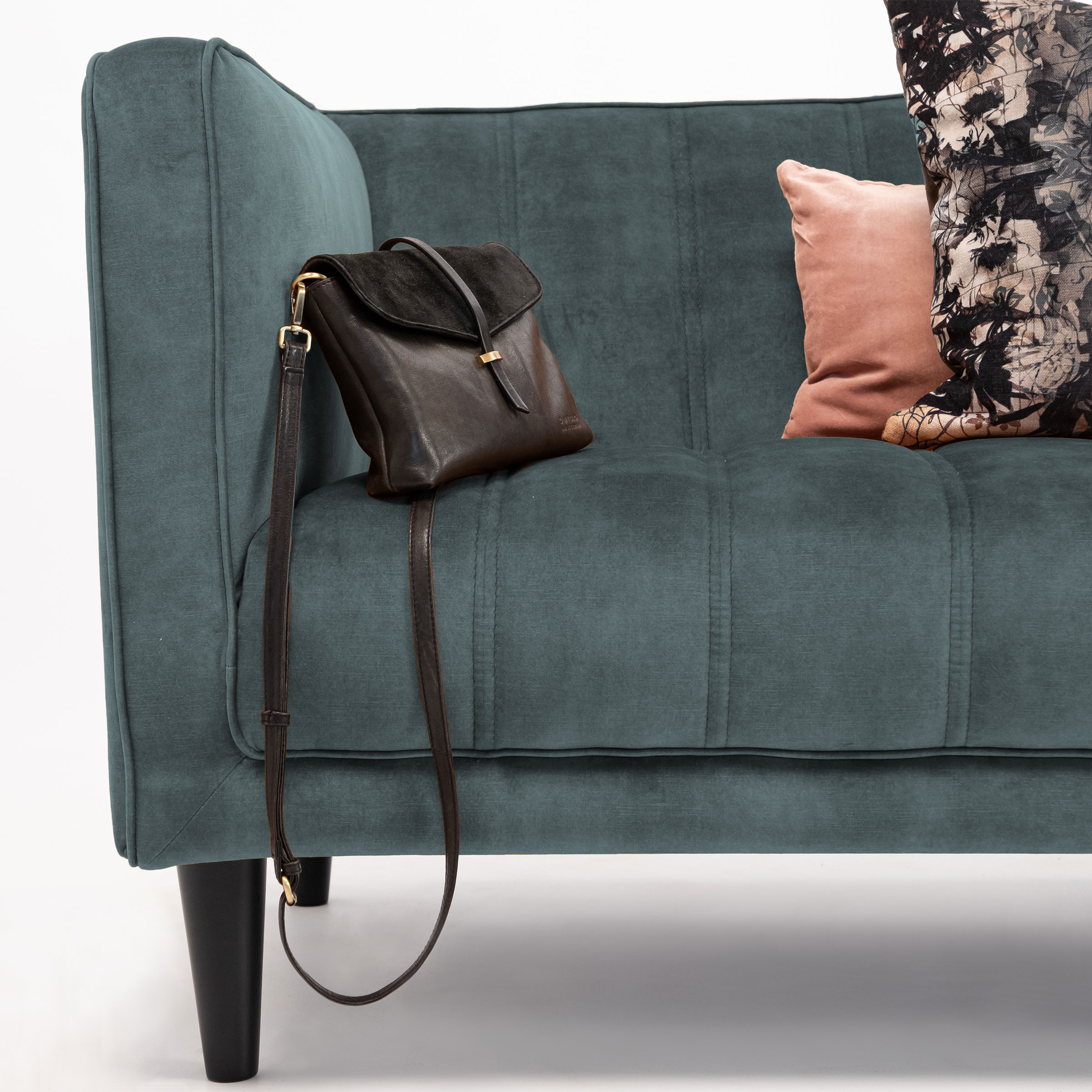 Sohome 5-zits Bank 'Alison' Velvet, kleur petrol