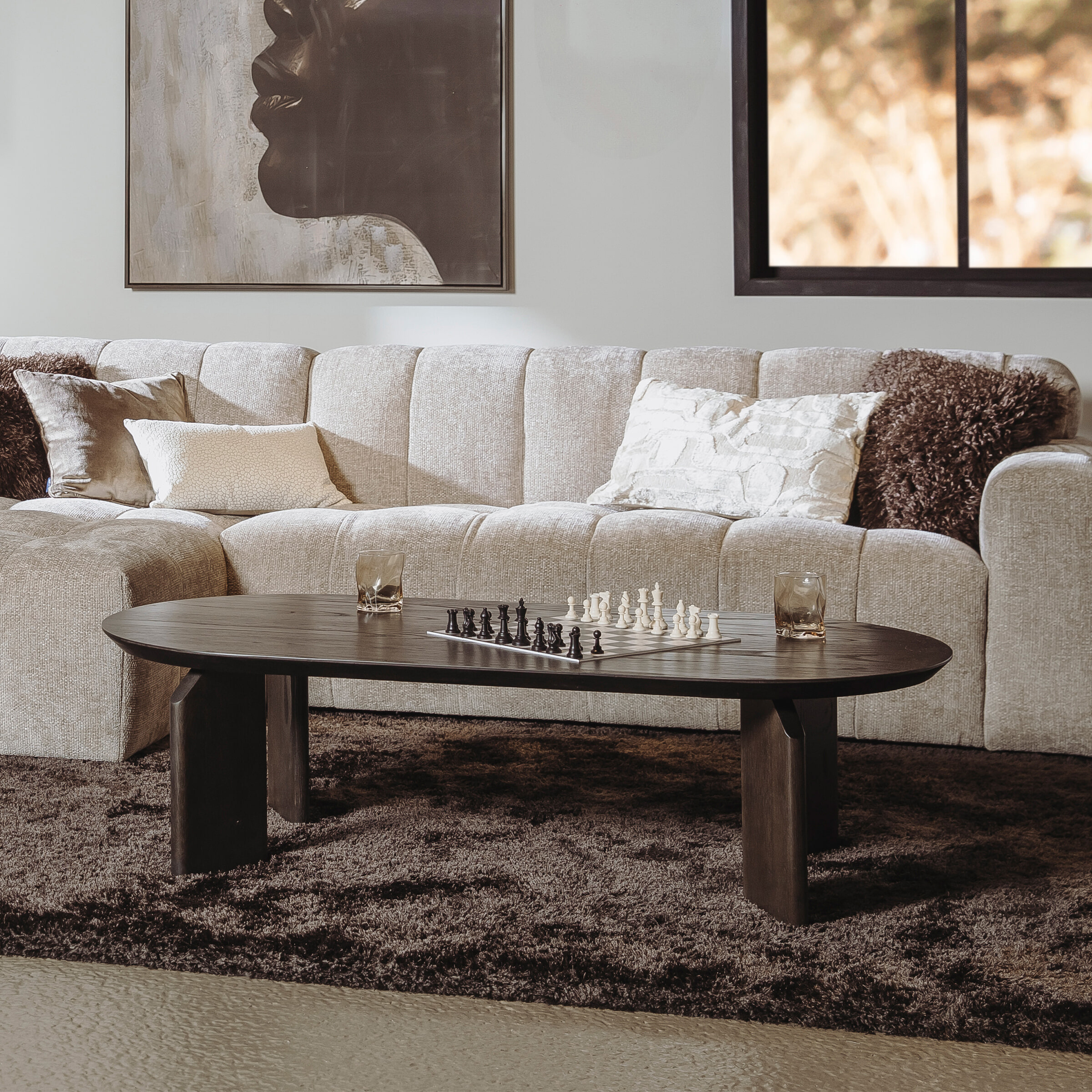 Tower Living Ovale Salontafel 'Allure' Eiken, 140 x 70cm