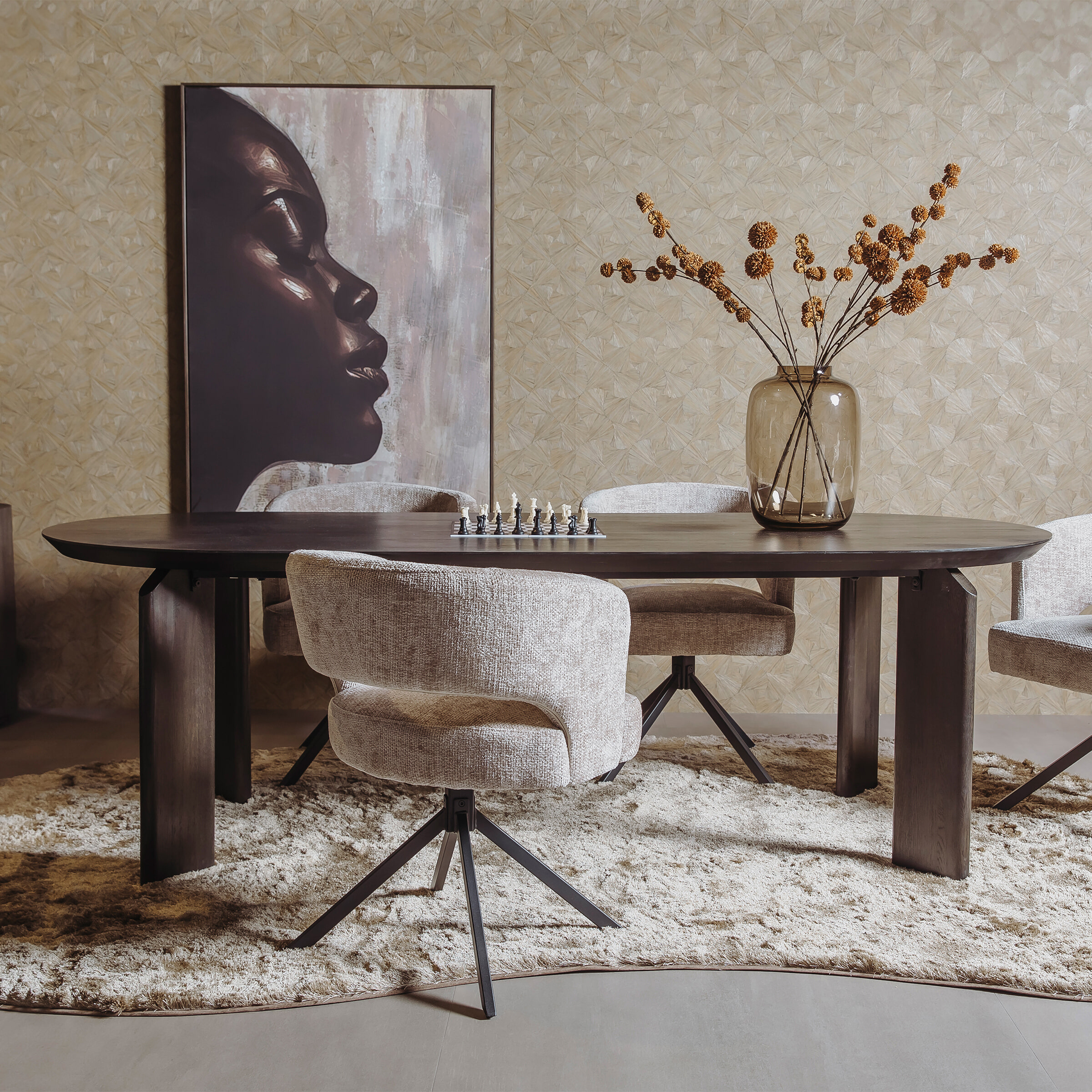Tower Living Ovale Eettafel 'Allure' Eiken
