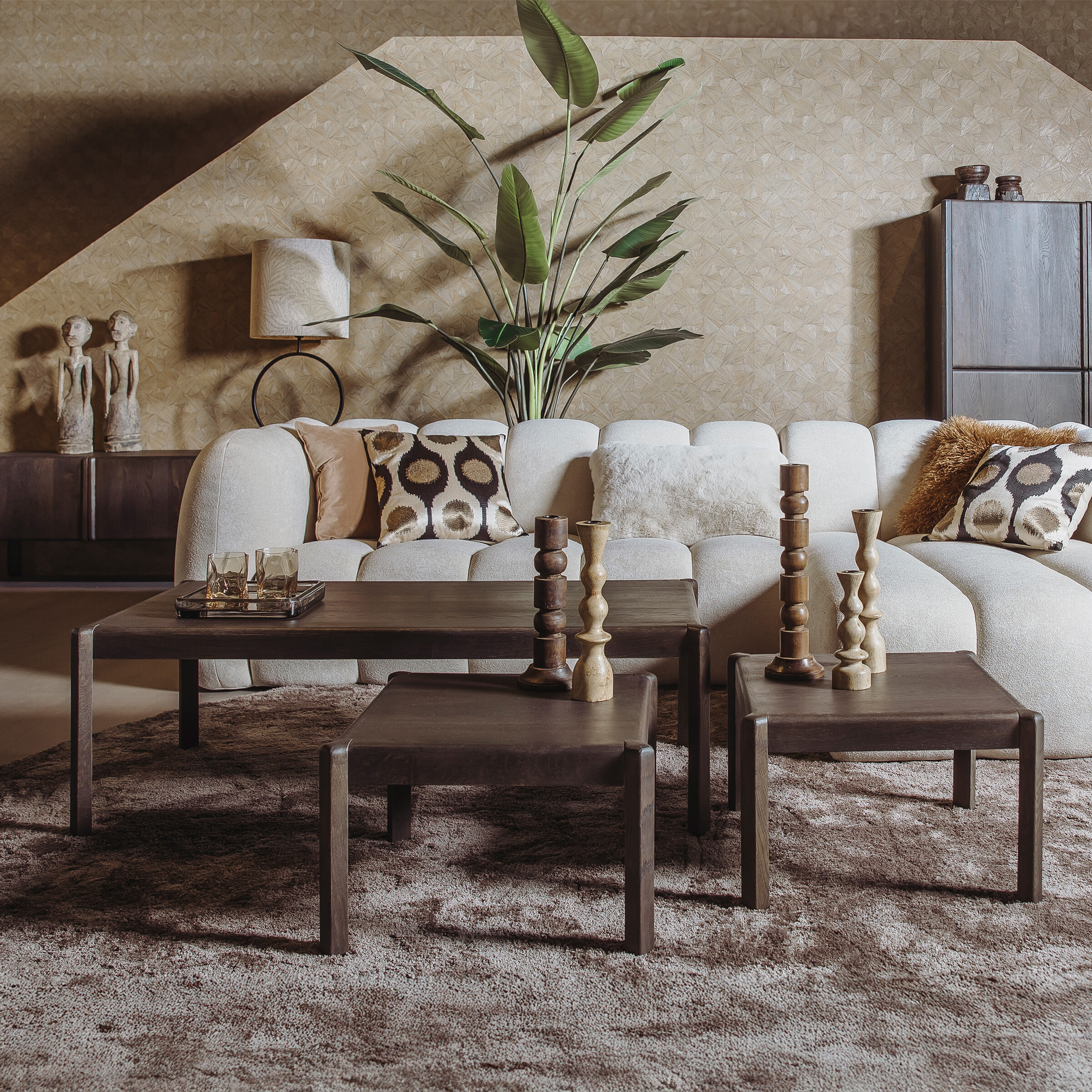 Tower Living Salontafel 'Amalfi' Eiken, Set van 3 stuks