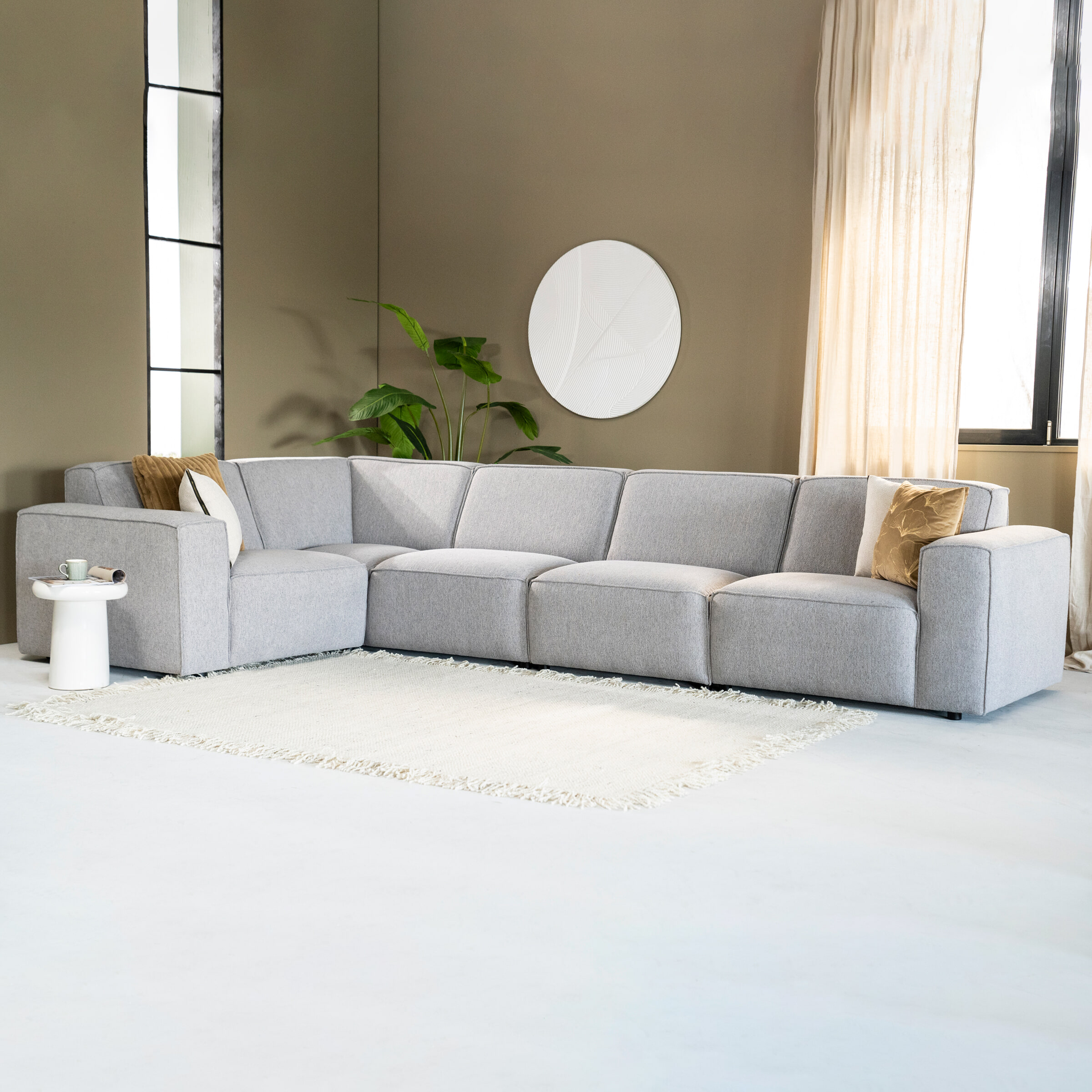 SEVN Hoekbank 'Amarillo' Links, kleur Staalgrijs