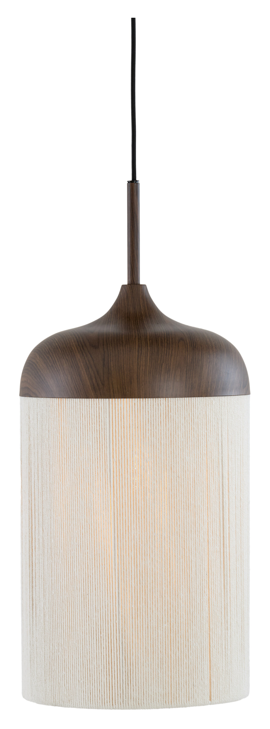 Light & Living Hanglamp 'Dania' Houtlook en touw, 28cm, kleur Donkerbruin