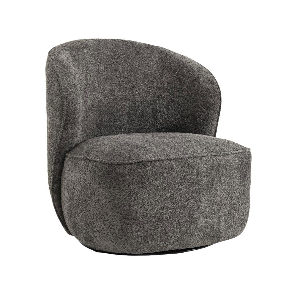 Tower Living Draaifauteuil 'Belvi' Chenille, kleur Donkergrijs