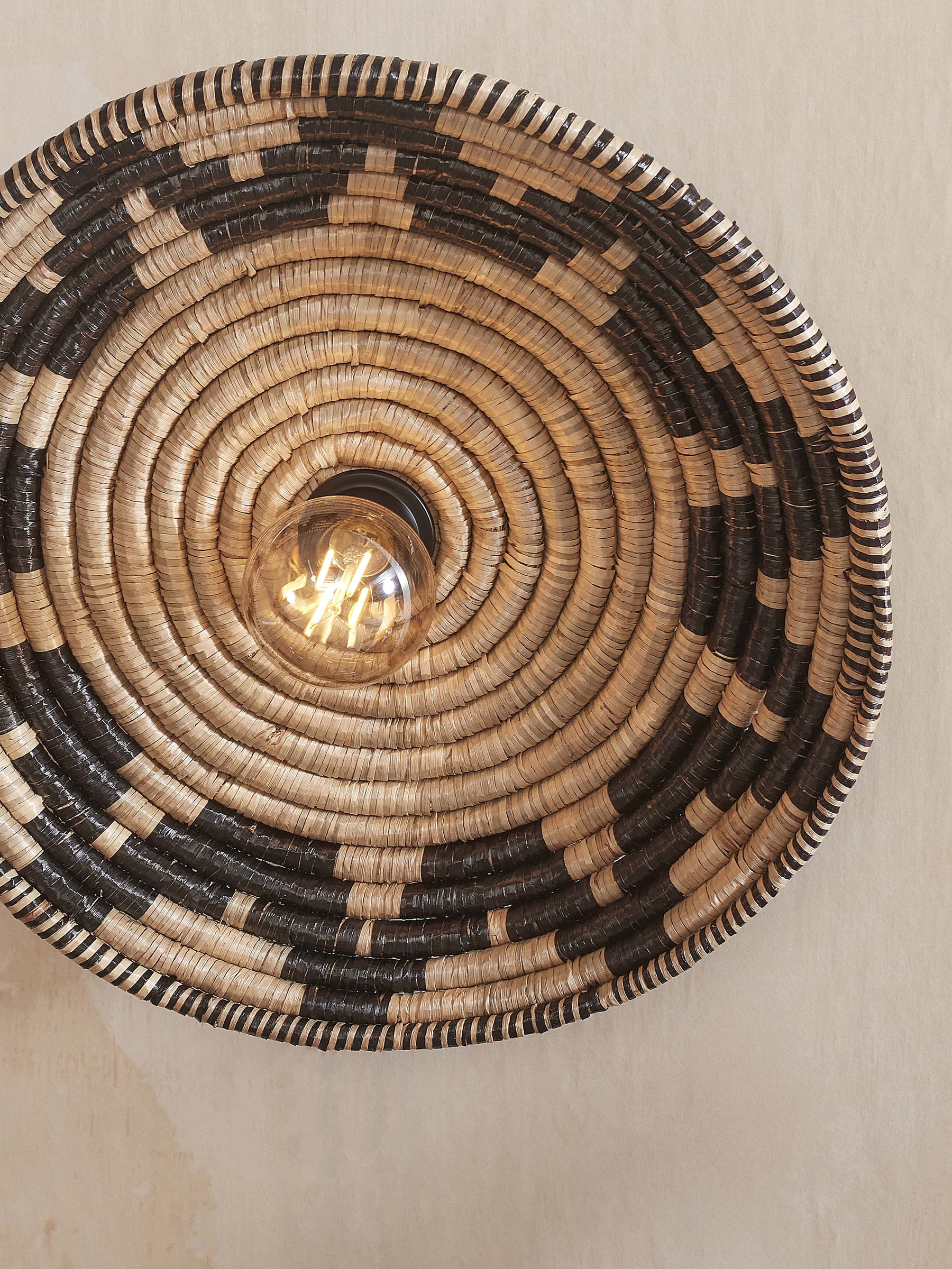 GOOD&MOJO Plafondlamp 'Andros' Zeegras, 45cm, kleur Zwart/Naturel