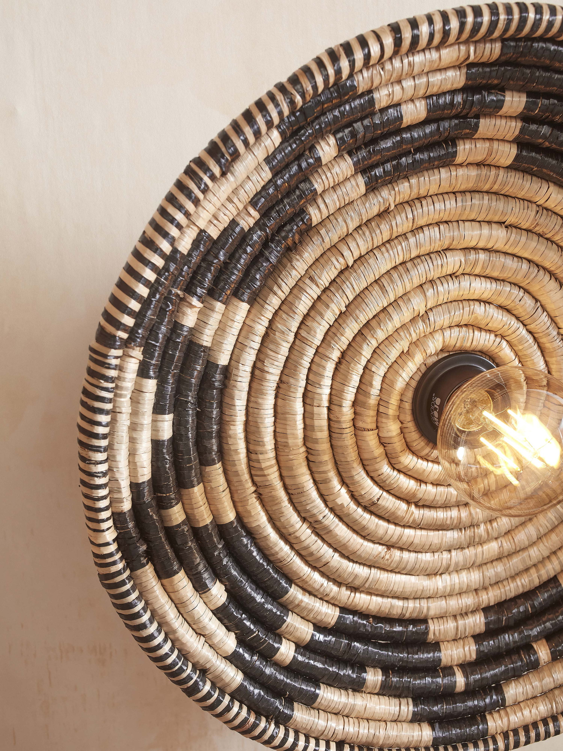 GOOD&MOJO Plafondlamp 'Andros' Zeegras, 45cm, kleur Zwart/Naturel