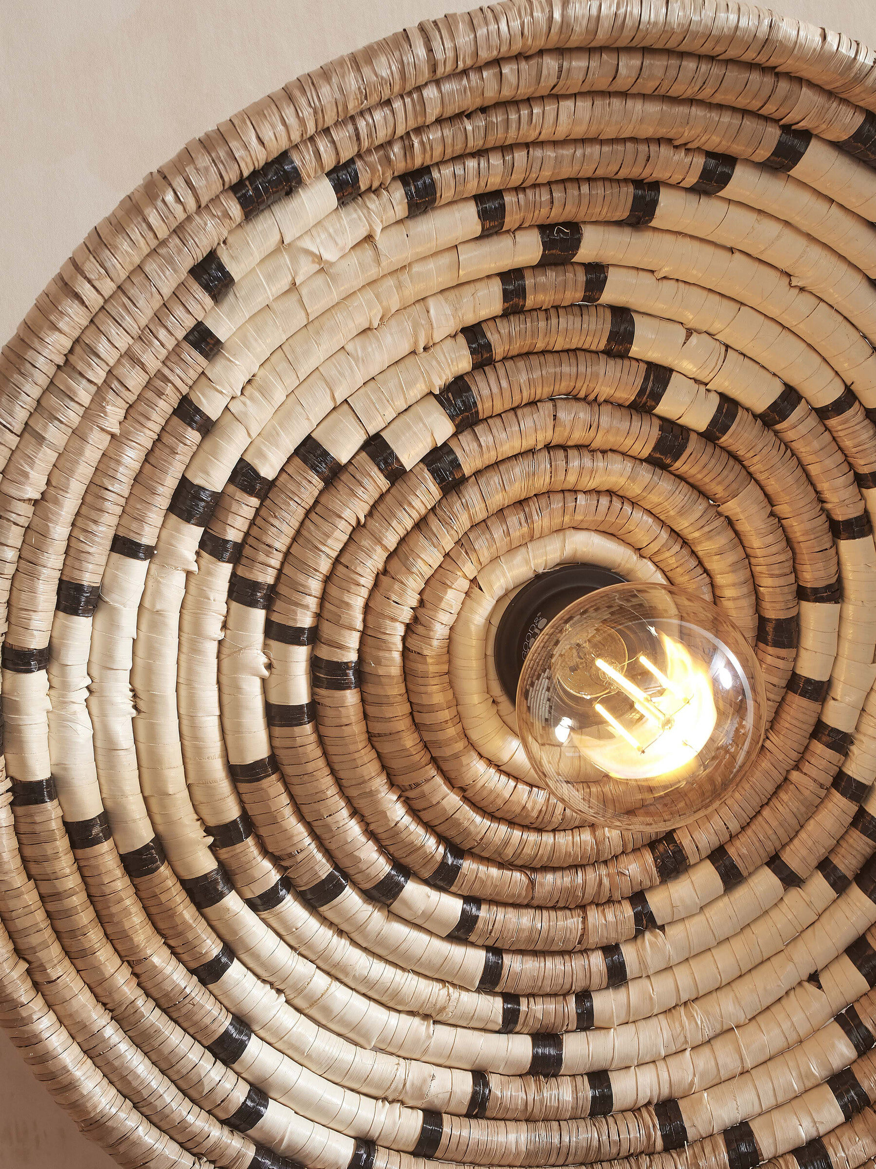 GOOD&MOJO Plafondlamp 'Andros' Zeegras, 45cm, kleur Naturel/Wit