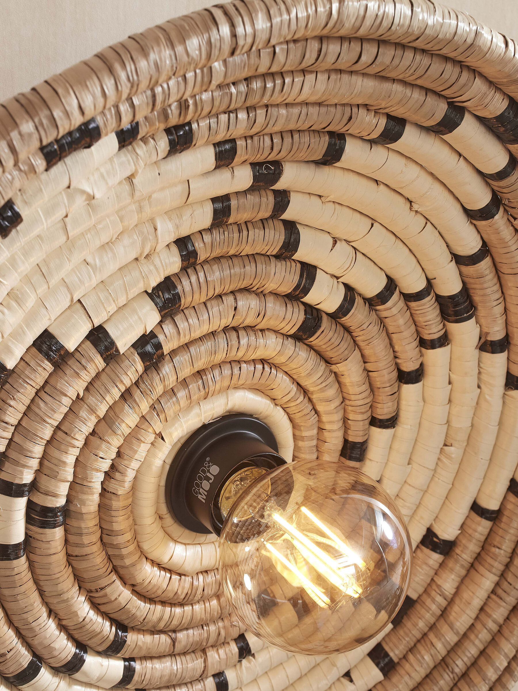 GOOD&MOJO Plafondlamp 'Andros' Zeegras, 45cm, kleur Naturel/Wit
