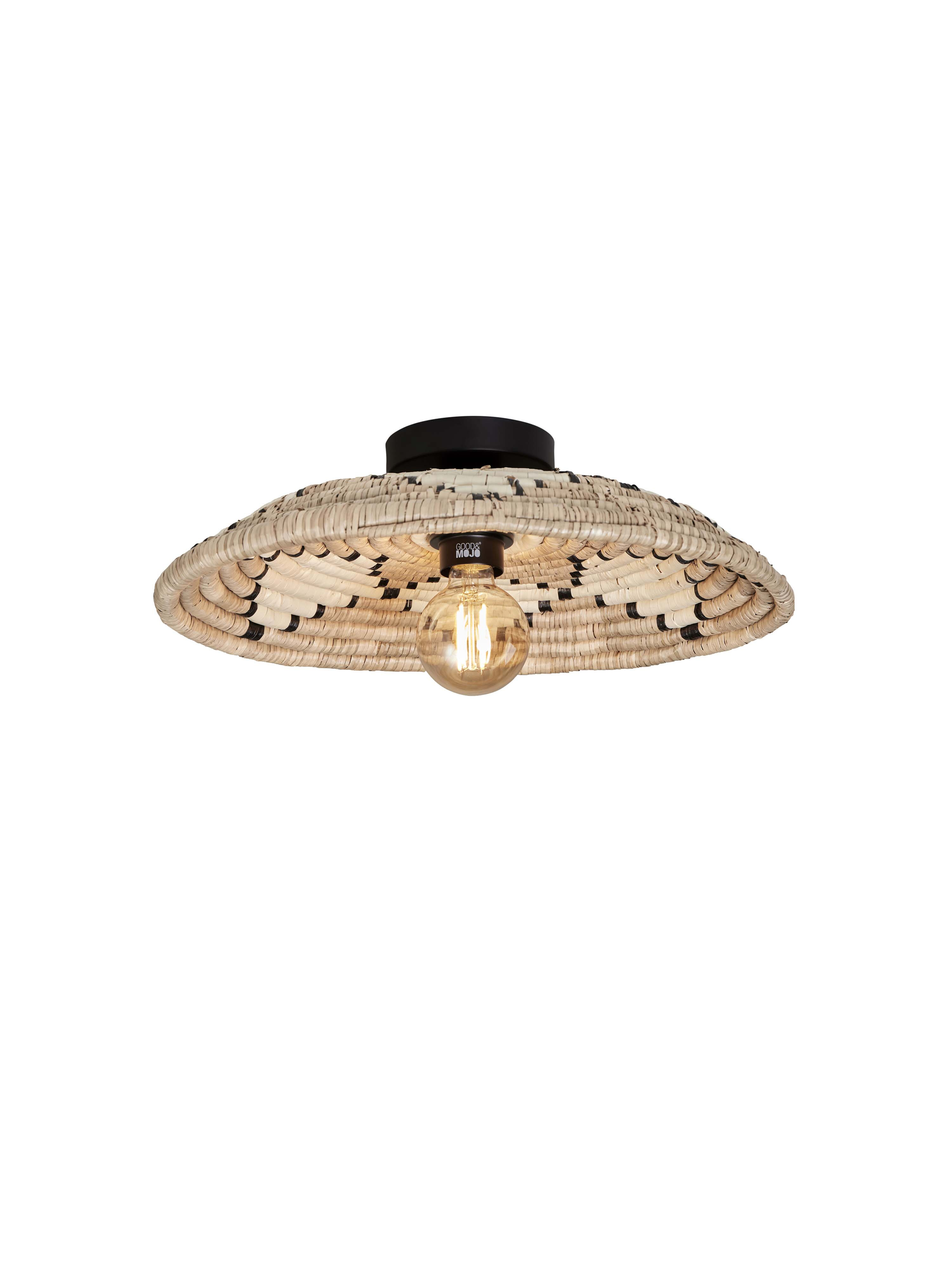 GOOD&MOJO Plafondlamp 'Andros' Zeegras, 45cm, kleur Naturel/Wit