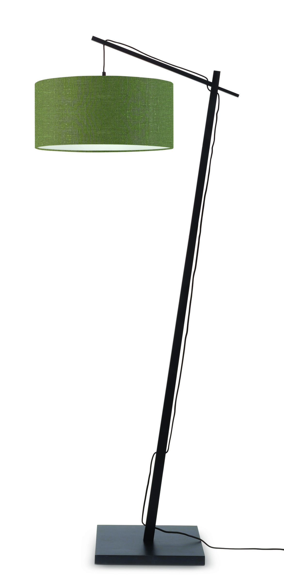 GOOD&MOJO Vloerlamp 'Andes' Bamboe en Eco linnen, 176cm, kleur Groen
