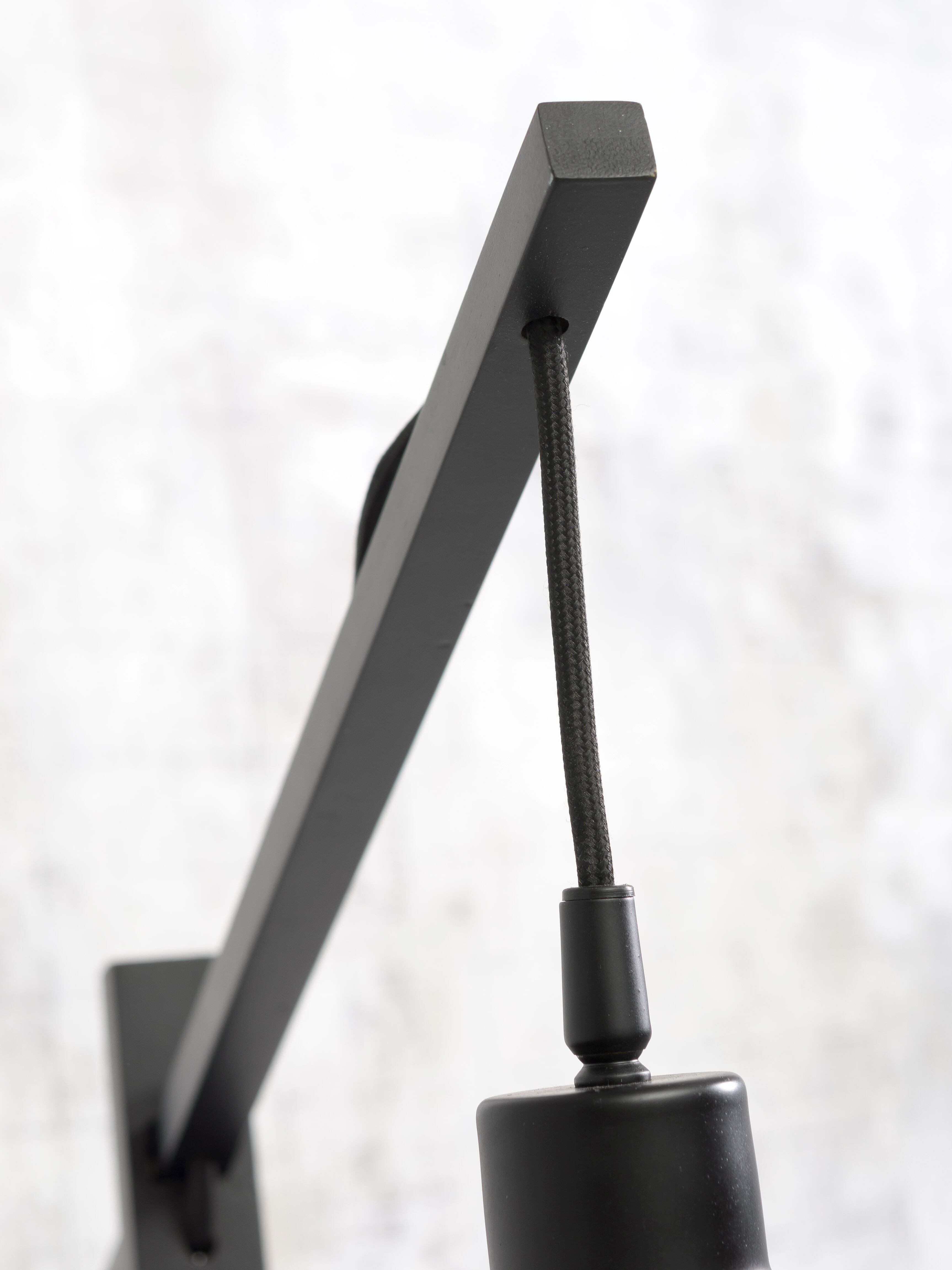 GOOD&MOJO Vloerlamp 'Andes' Bamboe en Eco linnen, 176cm, kleur Lichtgrijs