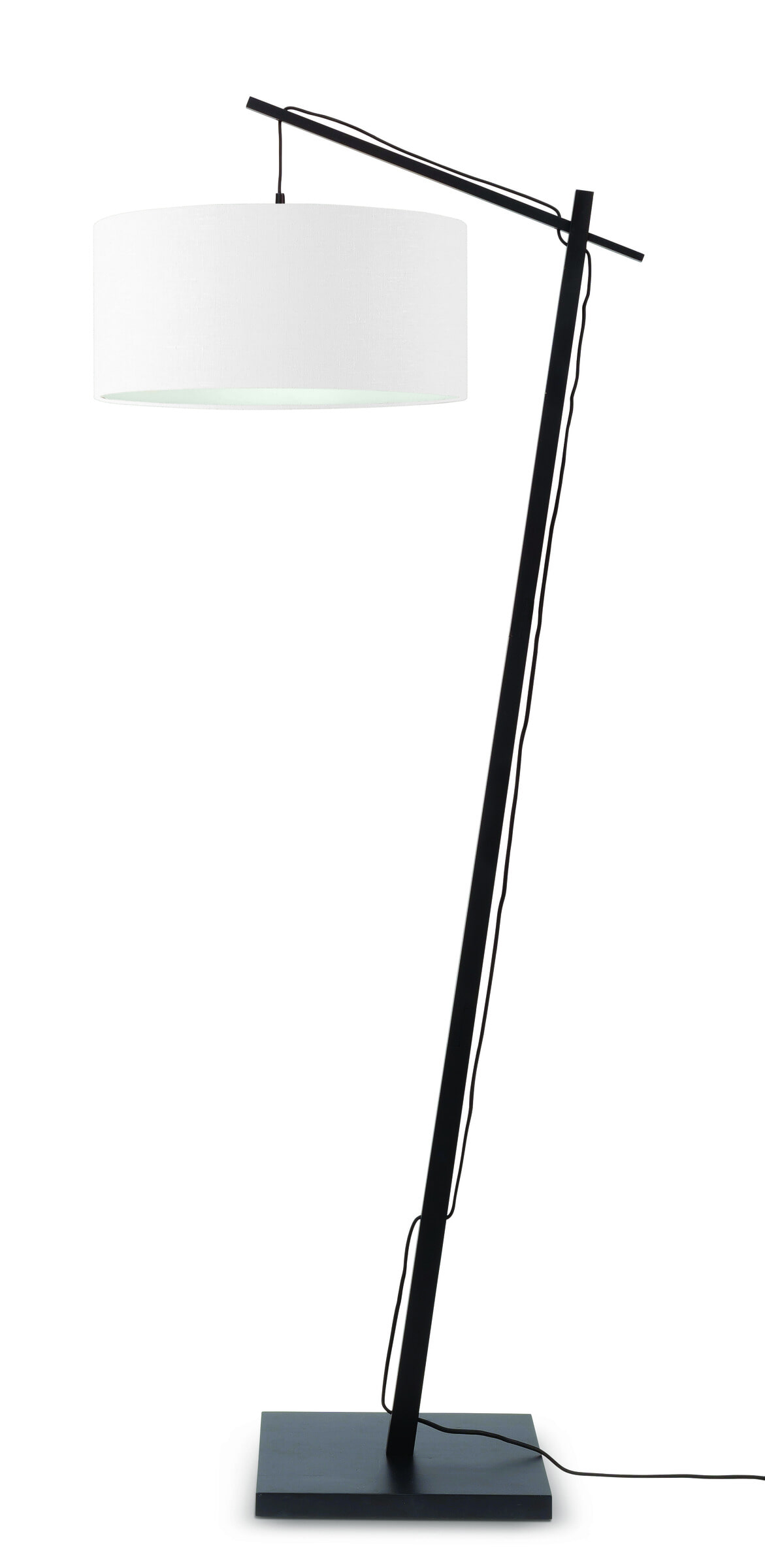 GOOD&MOJO Vloerlamp 'Andes' Bamboe en Eco linnen, 176cm, kleur Wit