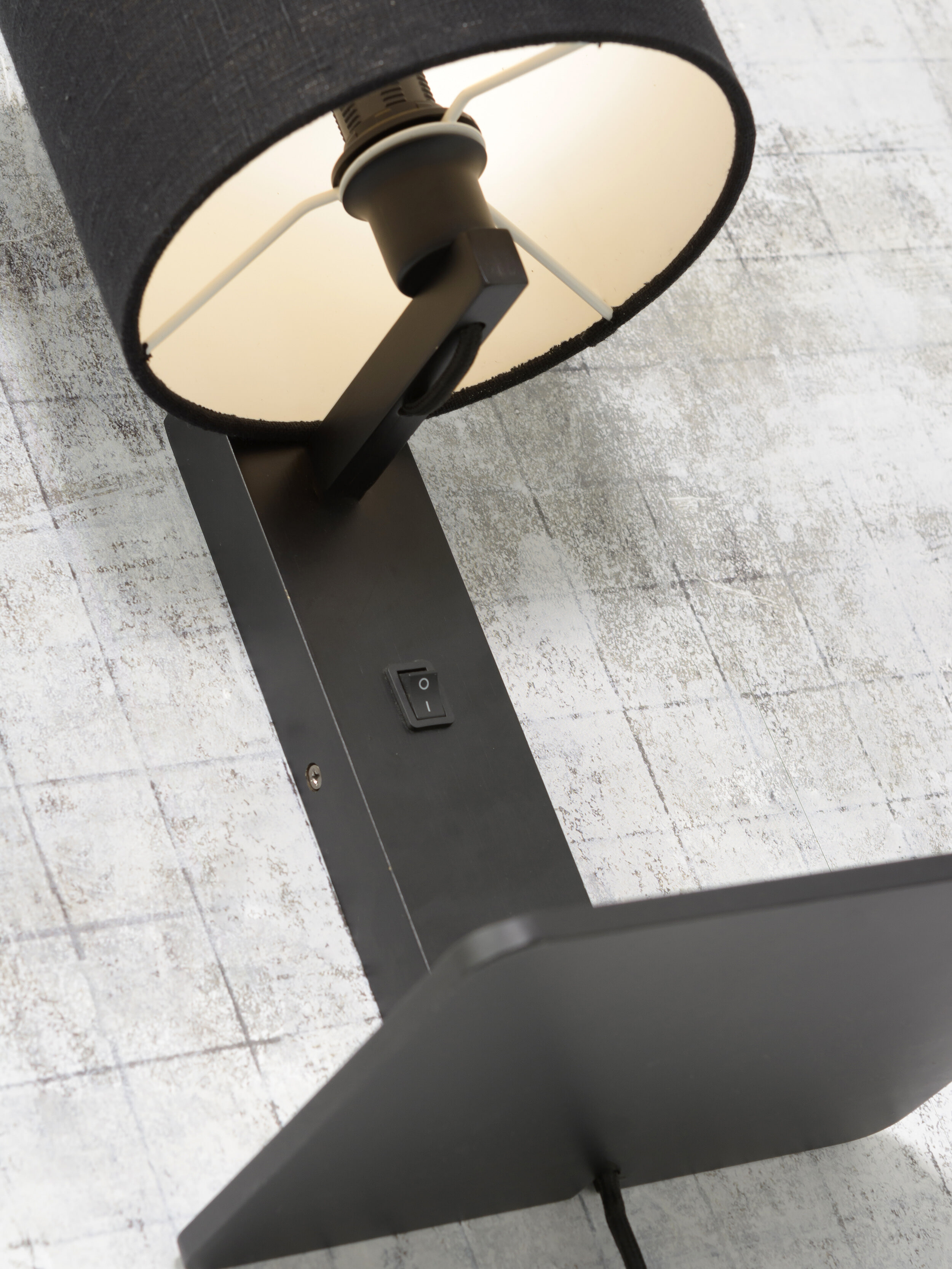 GOOD&MOJO Wandlamp 'Andes' Bamboe en Eco linnen, Met plank, kleur Beige