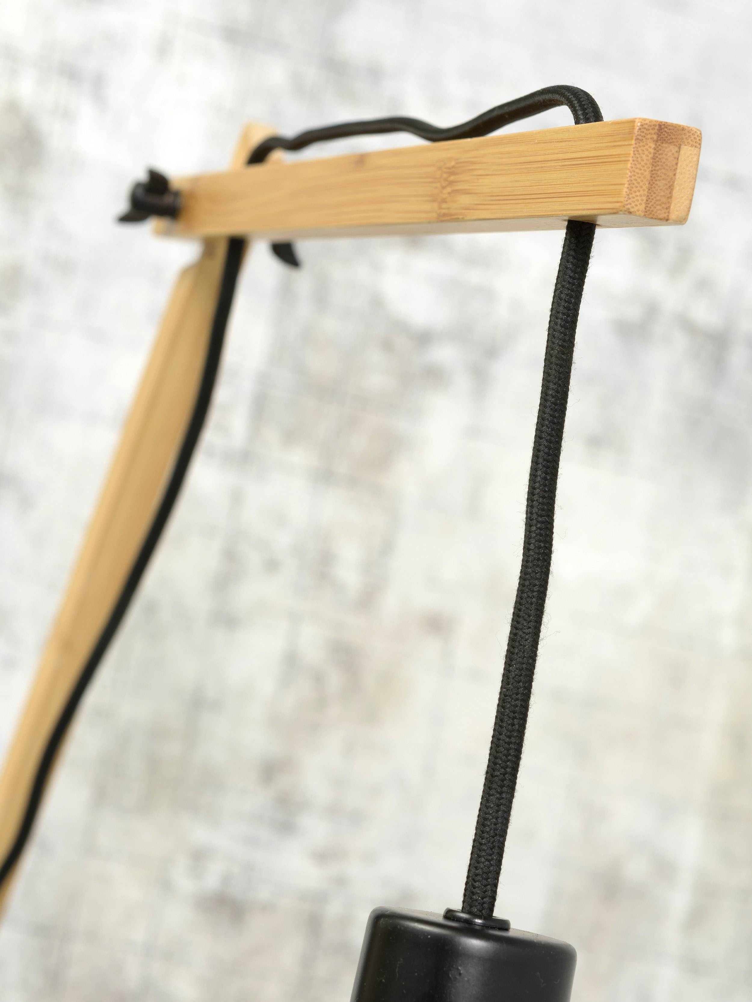 GOOD&MOJO Wandlamp 'Andes' Large, Bamboe en Eco linnen, kleur Wit/Naturel