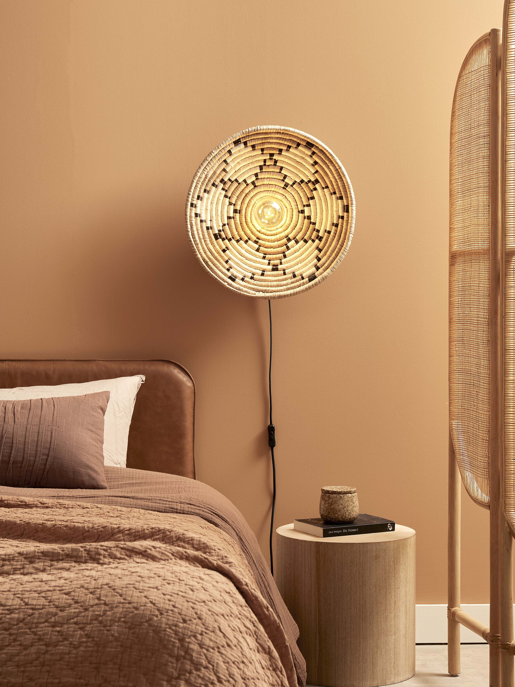 GOOD&MOJO Wandlamp 'Andros' 45cm, kleur Naturel/Wit