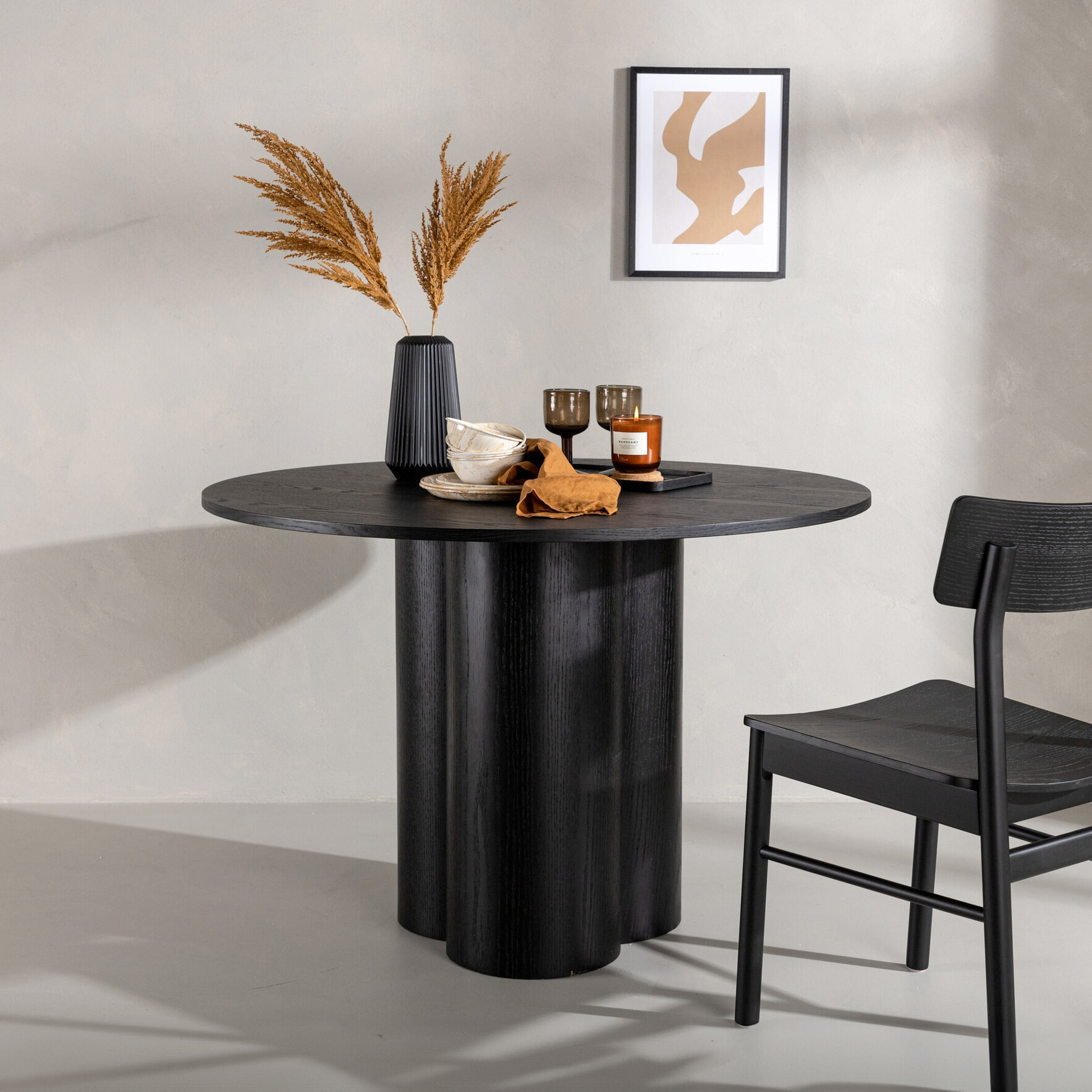 Nohr Ronde Eettafel 'Anh' 110cm, kleur Zwart