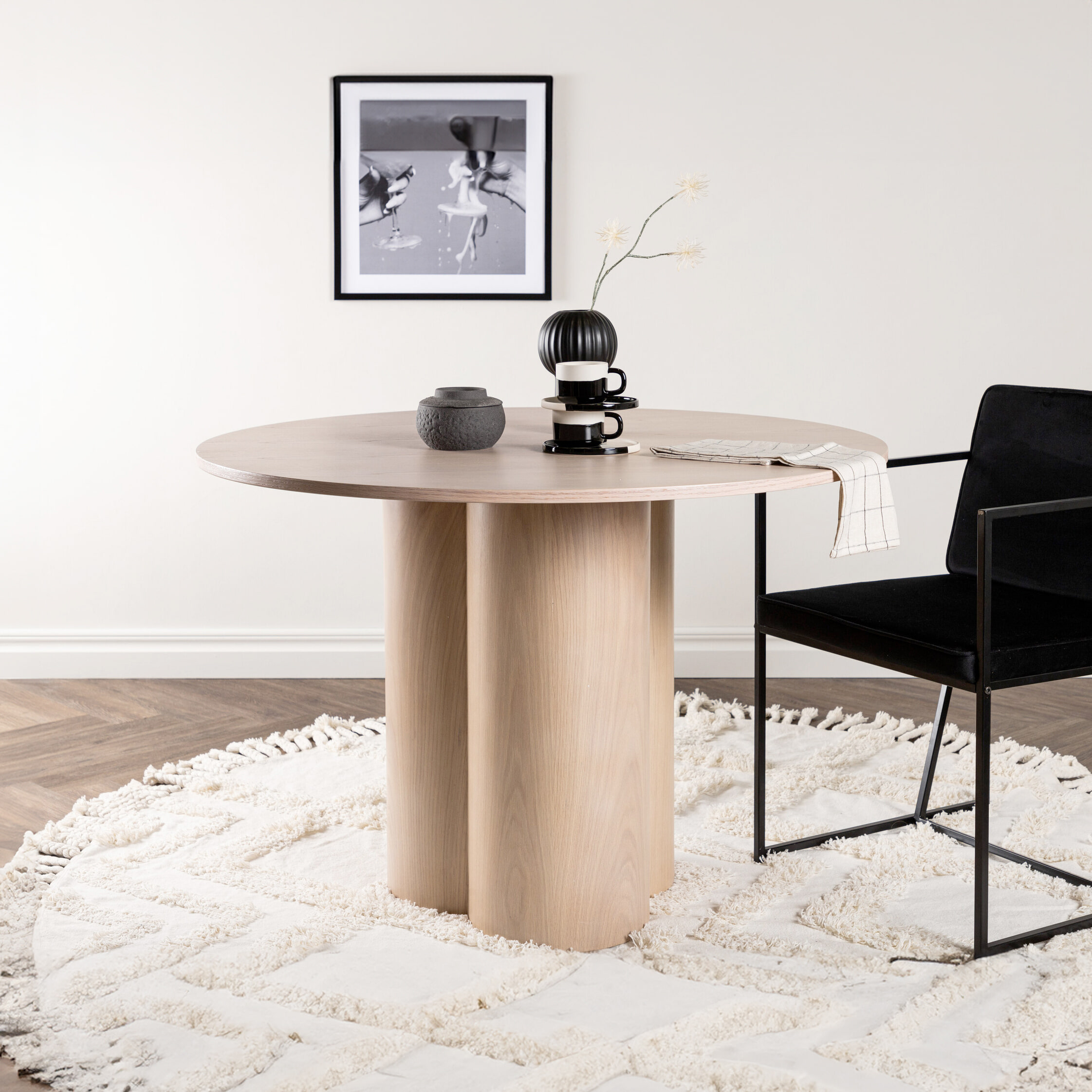 Nohr Ronde Eettafel 'Anh' 110cm, kleur Whitewash