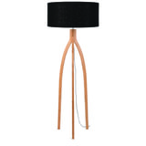 GOOD&MOJO Vloerlamp 'Annapurna' Bamboe en Eco linnen, kleur Zwart