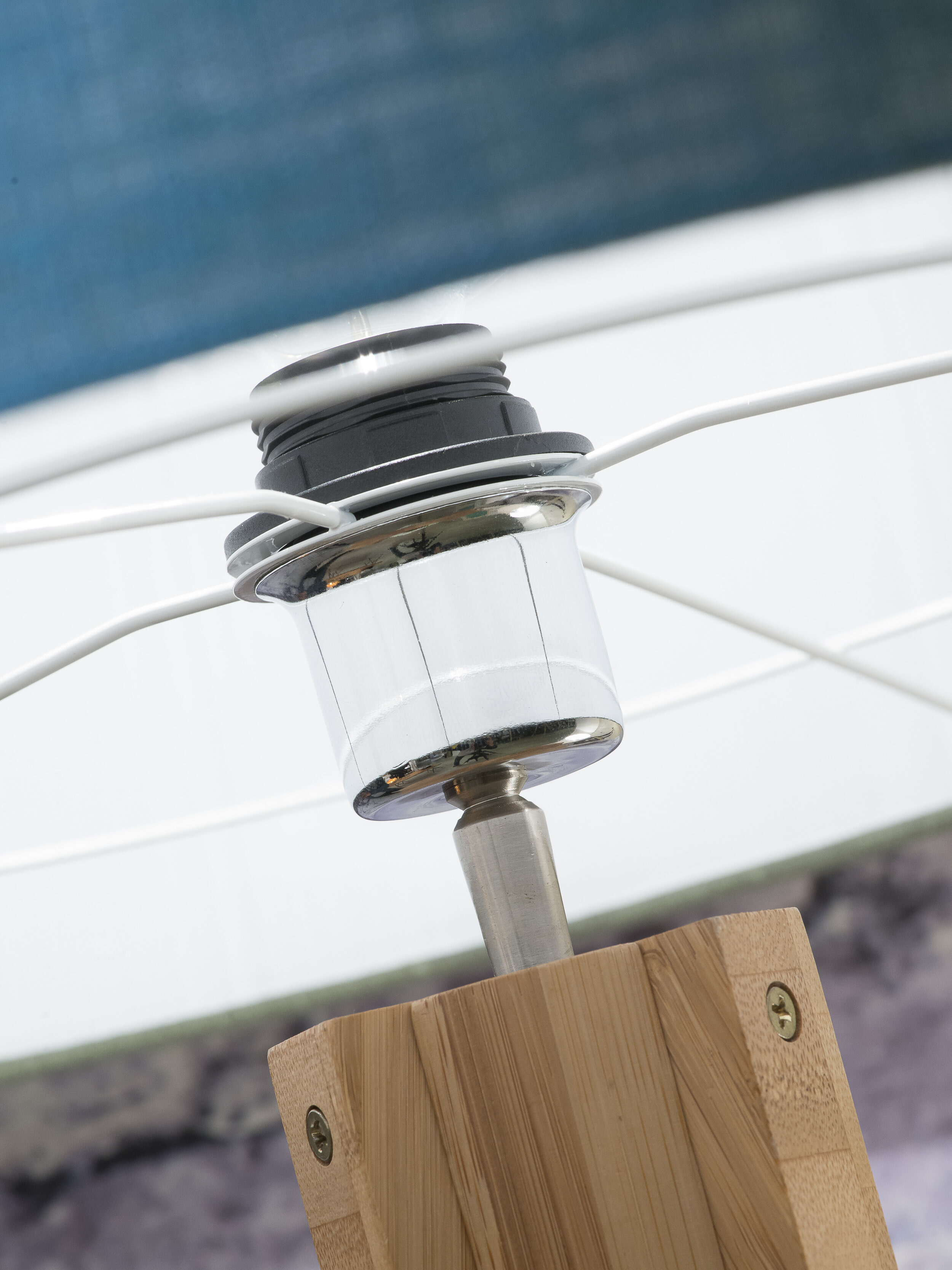 Good&Mojo Vloerlamp 'Annapurna' Bamboe en Eco linnen, kleur Donkergrijs