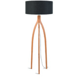Good&Mojo Vloerlamp 'Annapurna' Bamboe en Eco linnen, kleur Donkergrijs