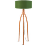 Good&Mojo Vloerlamp 'Annapurna' Bamboe en Eco linnen, kleur Groen