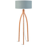 Good&Mojo Vloerlamp 'Annapurna' Bamboe en Eco linnen, kleur Lichtgrijs